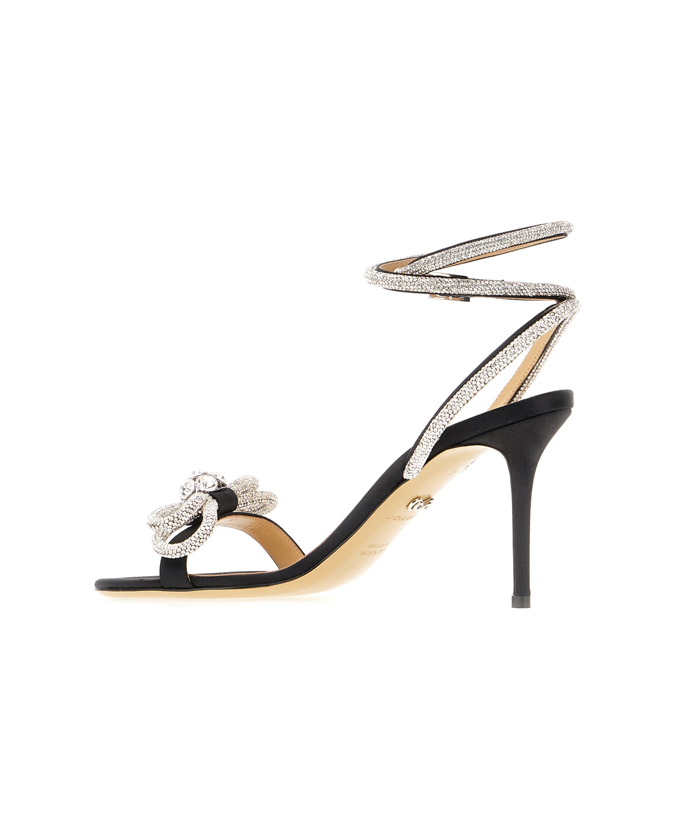 Mach & Mach Black Fabric Double Bow Sandals - BLACK