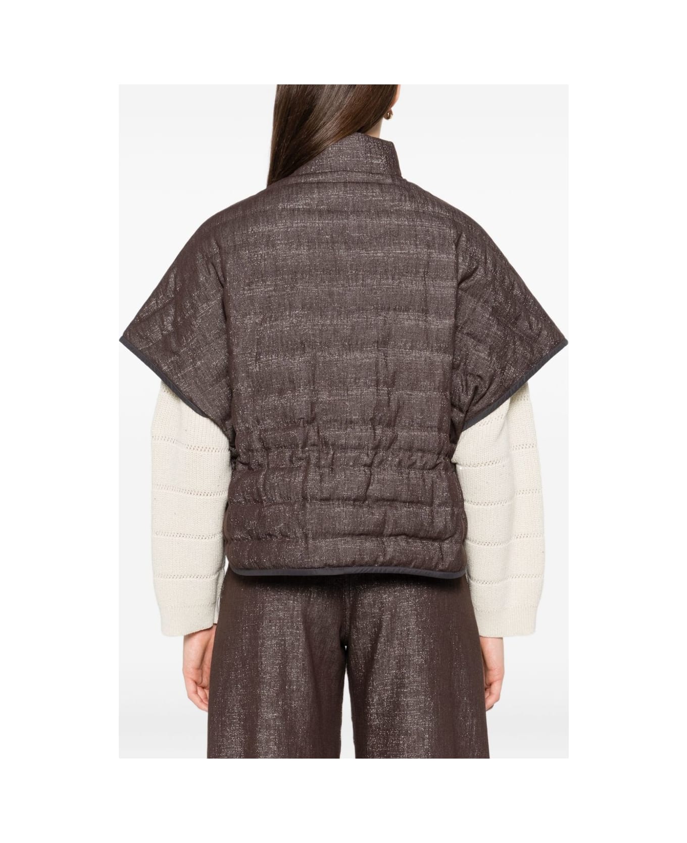 Brunello Cucinelli Shortsleeves Down Jacket - Brown