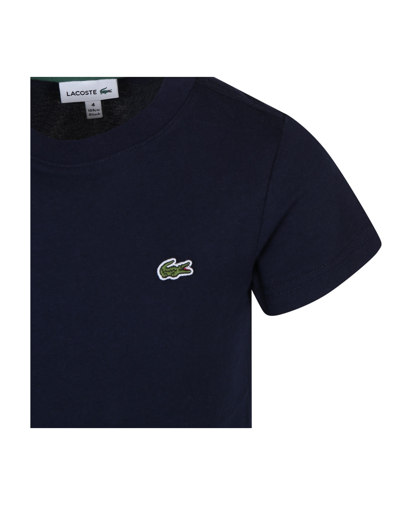 Lacoste Blue T-shirt For Boy With Crocodile - Blue