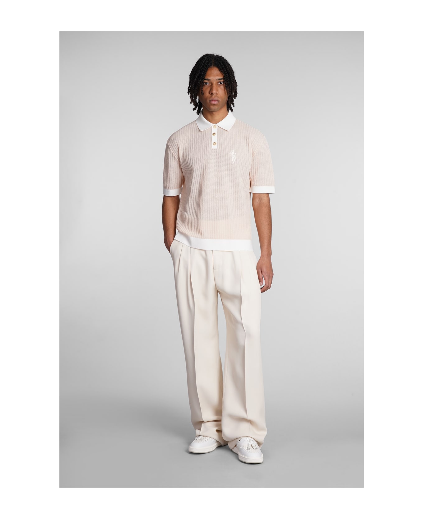 AMIRI Polo In Rose-pink Cotton - Rosa