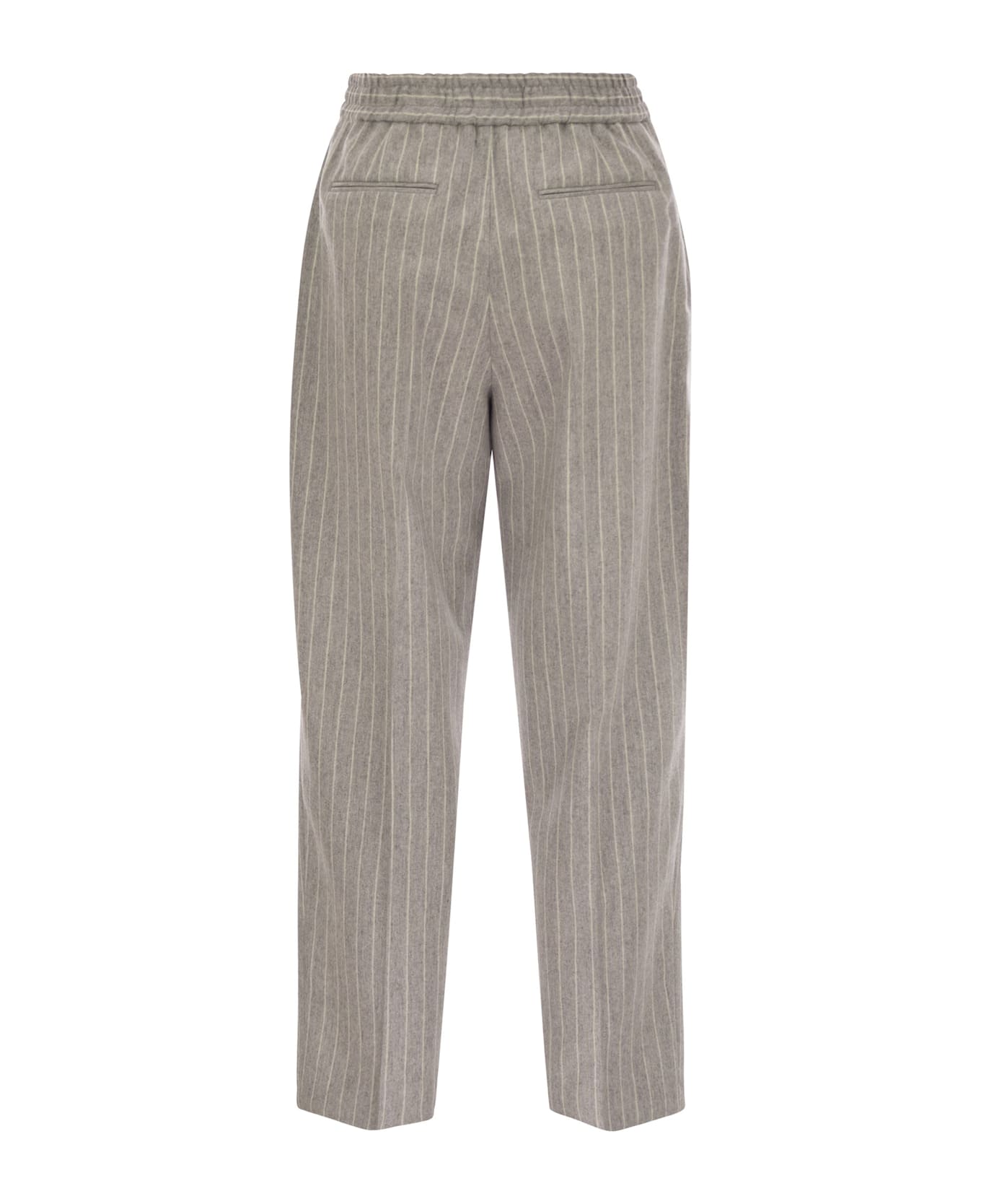 PT Torino Daisy - Wool And Cashmere Pinstripe Pants - Grey