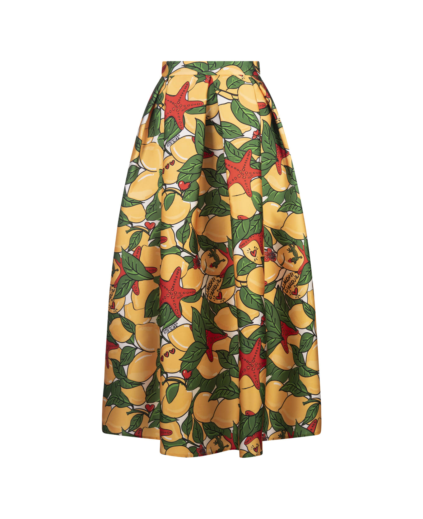 Alessandro Enriquez Long Skirt With Lemons Print - Green