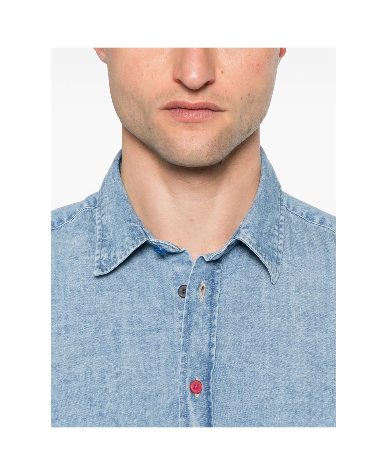 PS by Paul Smith Denim Cotton Shirt - Clear Blue
