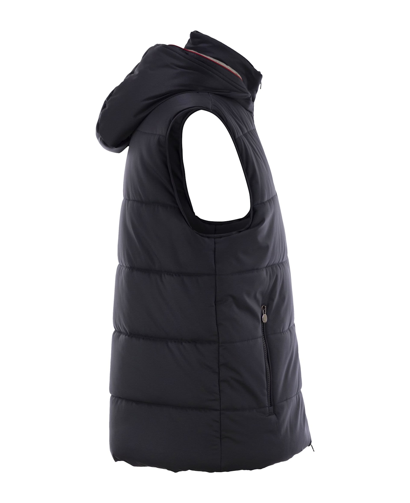 Kiton Hooded Sleeveless Jacket - Navy