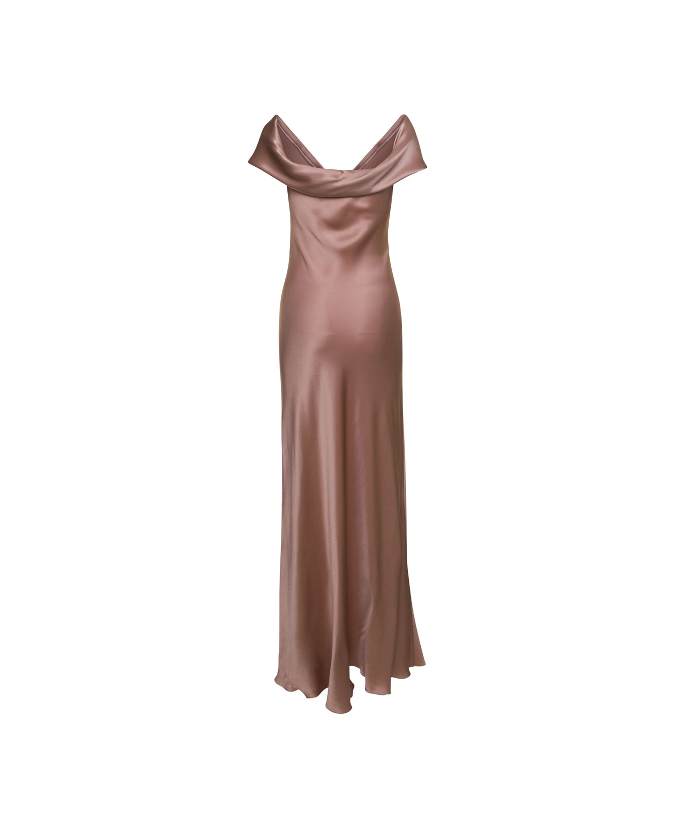 Alberta Ferretti Pink Satin Slip Dress In Silk Blend Woman - Pink ワンピース＆ドレス