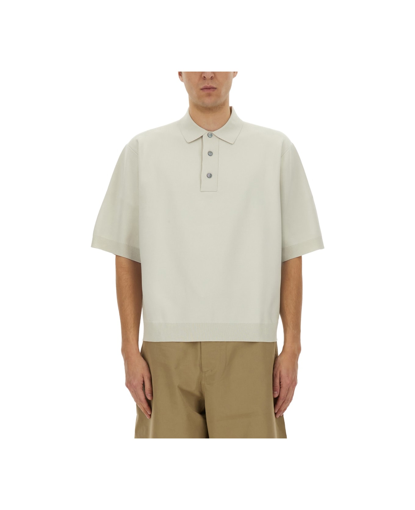 Studio Nicholson Knitted Polo. - IVORY