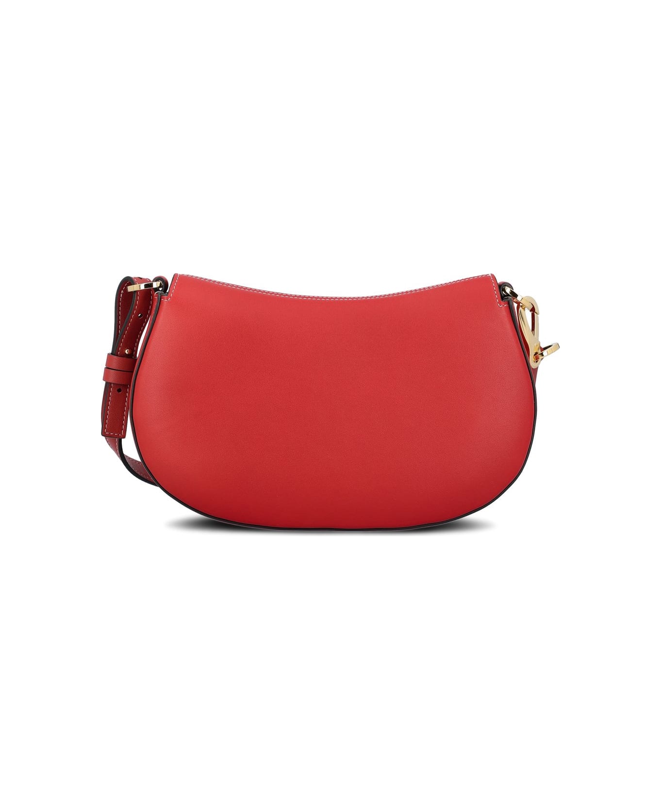 Valentino Garavani Ohval Foldover Top Small Shoulder Bag - Red