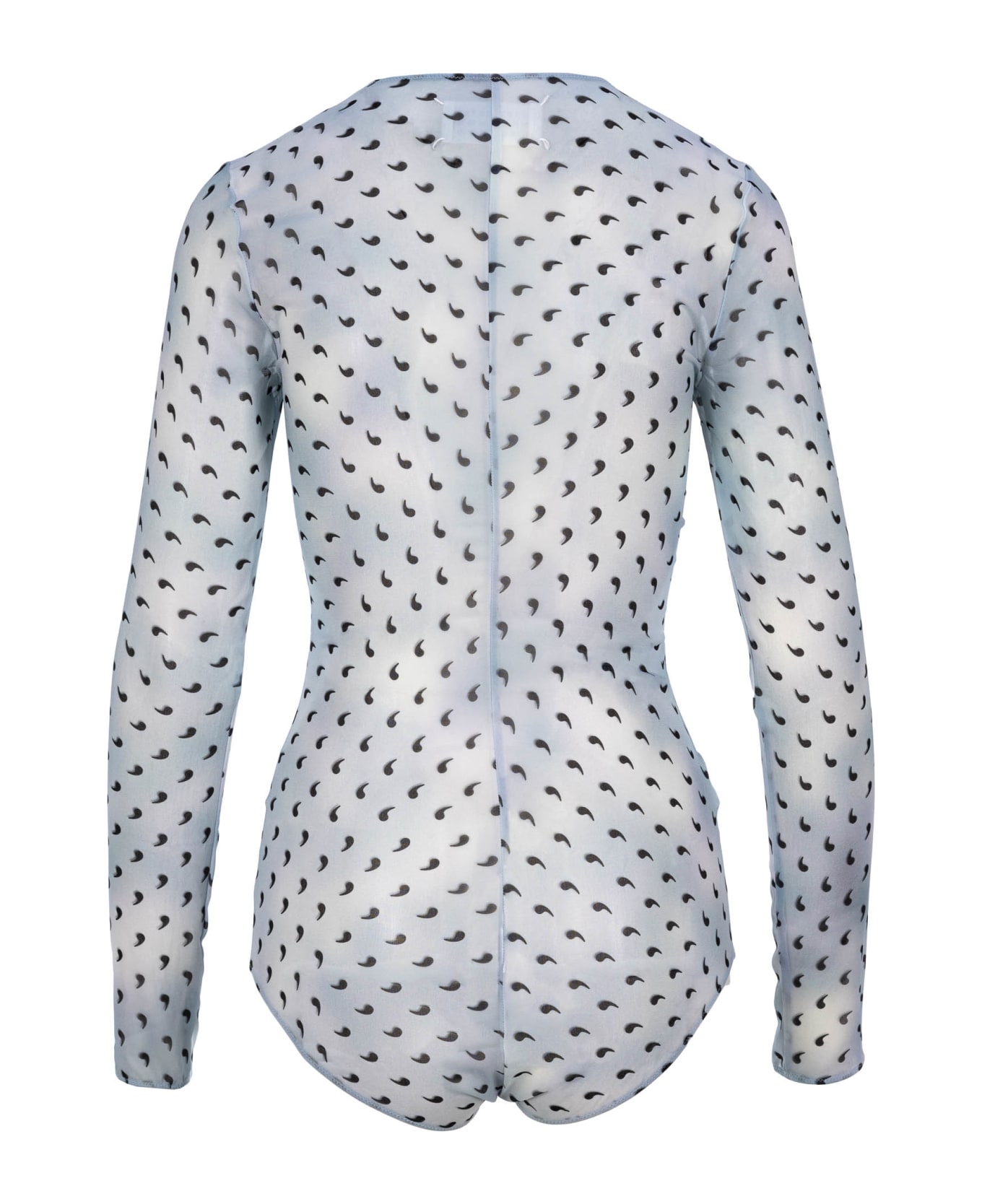 Maison Margiela Martin Margiela Comma Print Silk Bodysuit - Azzurro