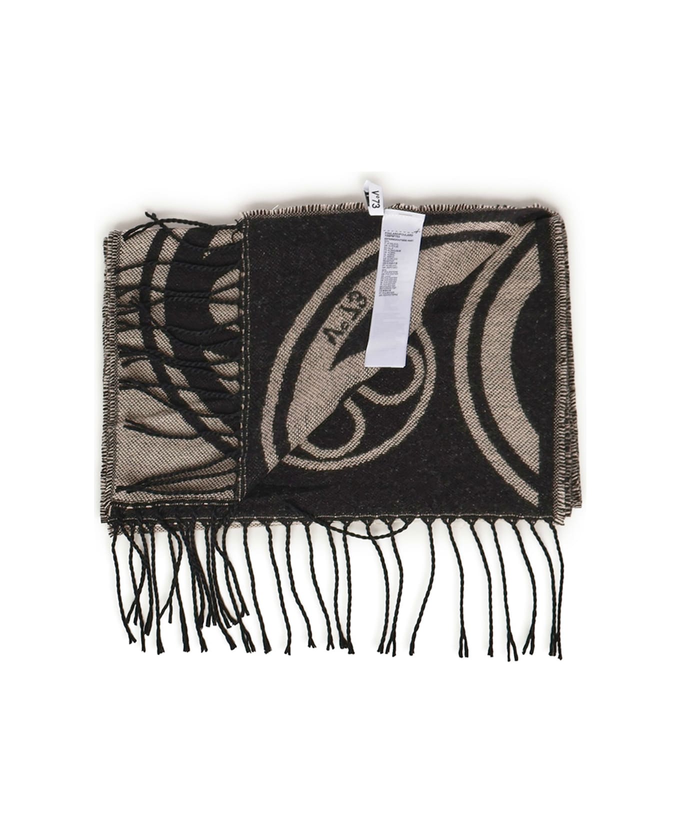 V73 Caroline Jacquard Scarf - NUDE/BLACK