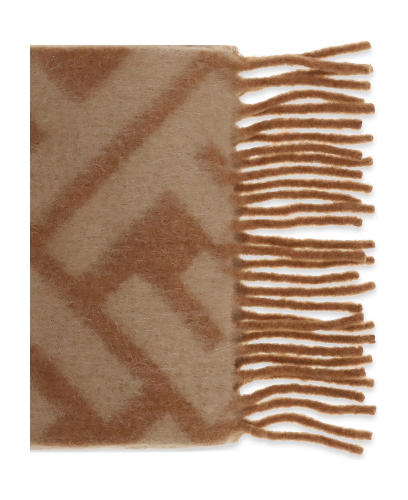 Fendi Ff Alpaca Scarf - Camel