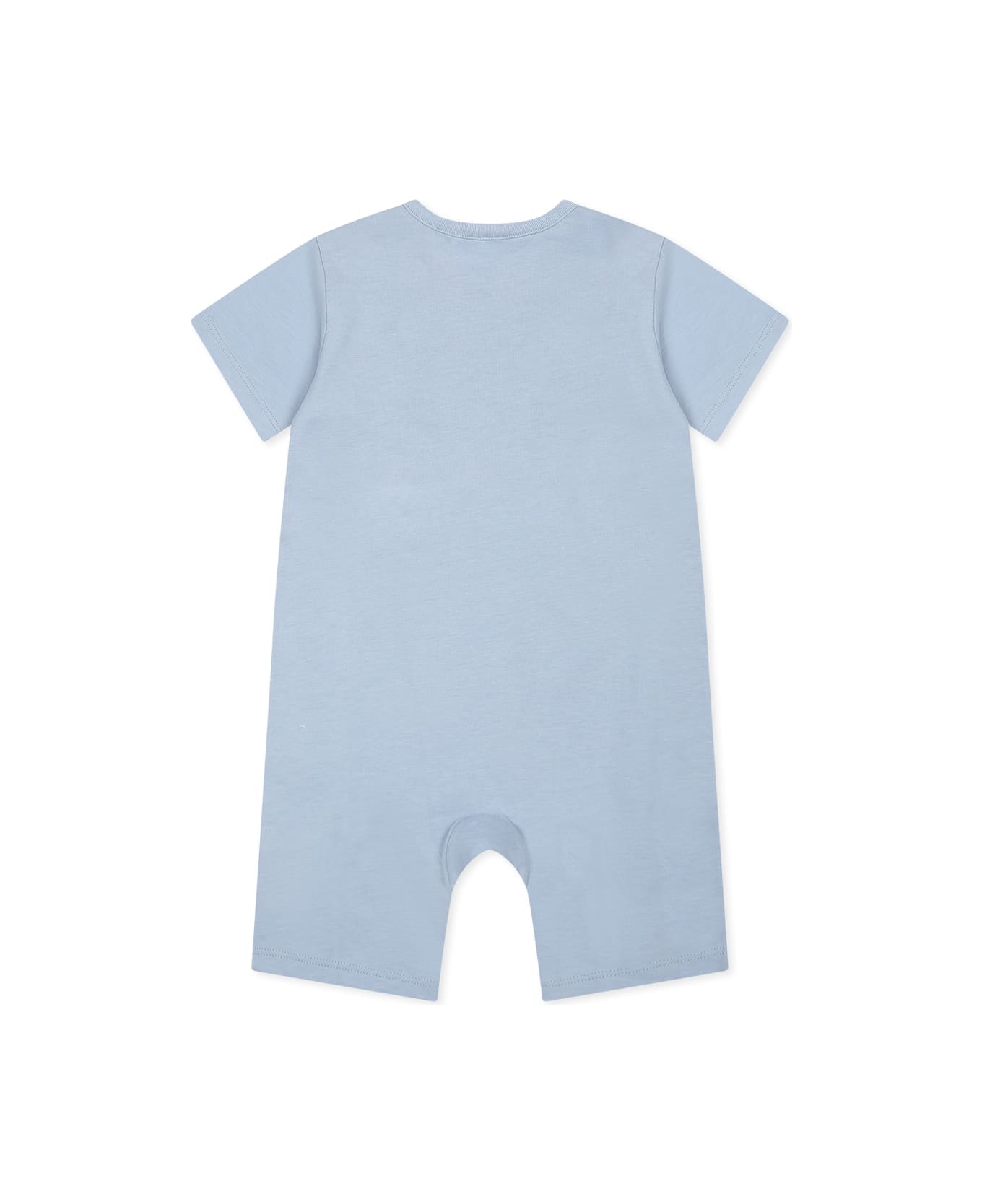 Stella McCartney Kids Light Blue Romper For Baby Boy With Print - Light Blue
