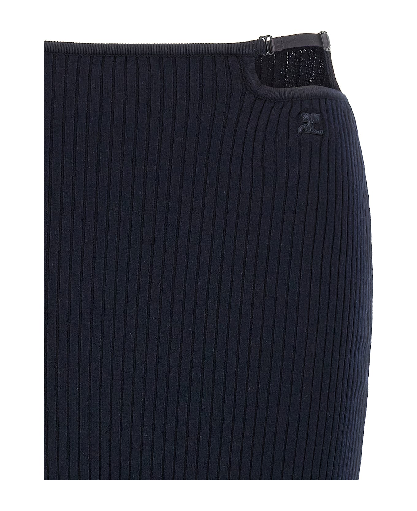 Courrèges 
loop Rib Knit
 Skirt - Blue