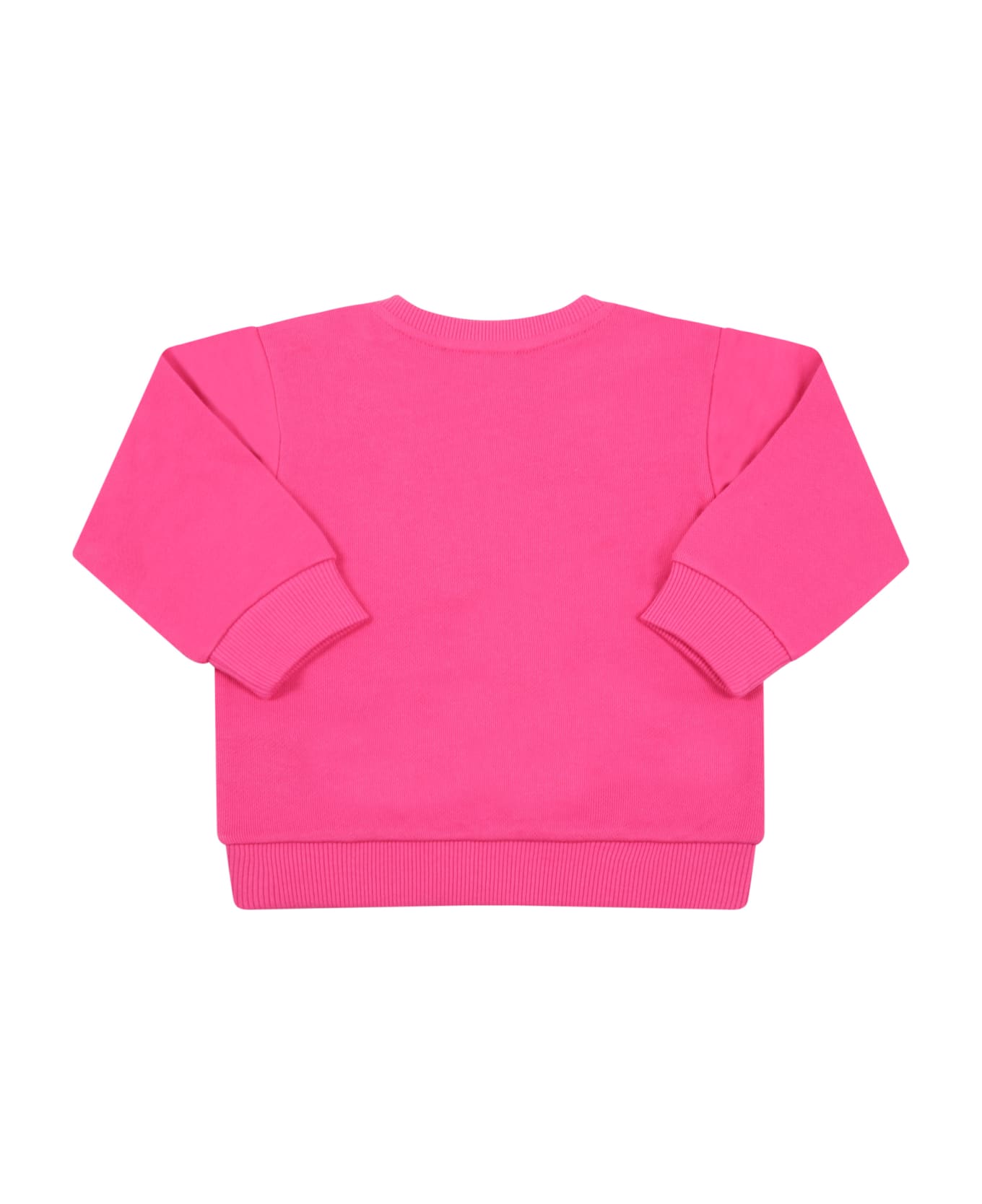 Balmain Fuchsia Sweatshirt For Baby Girl With Logos - Fuchsia