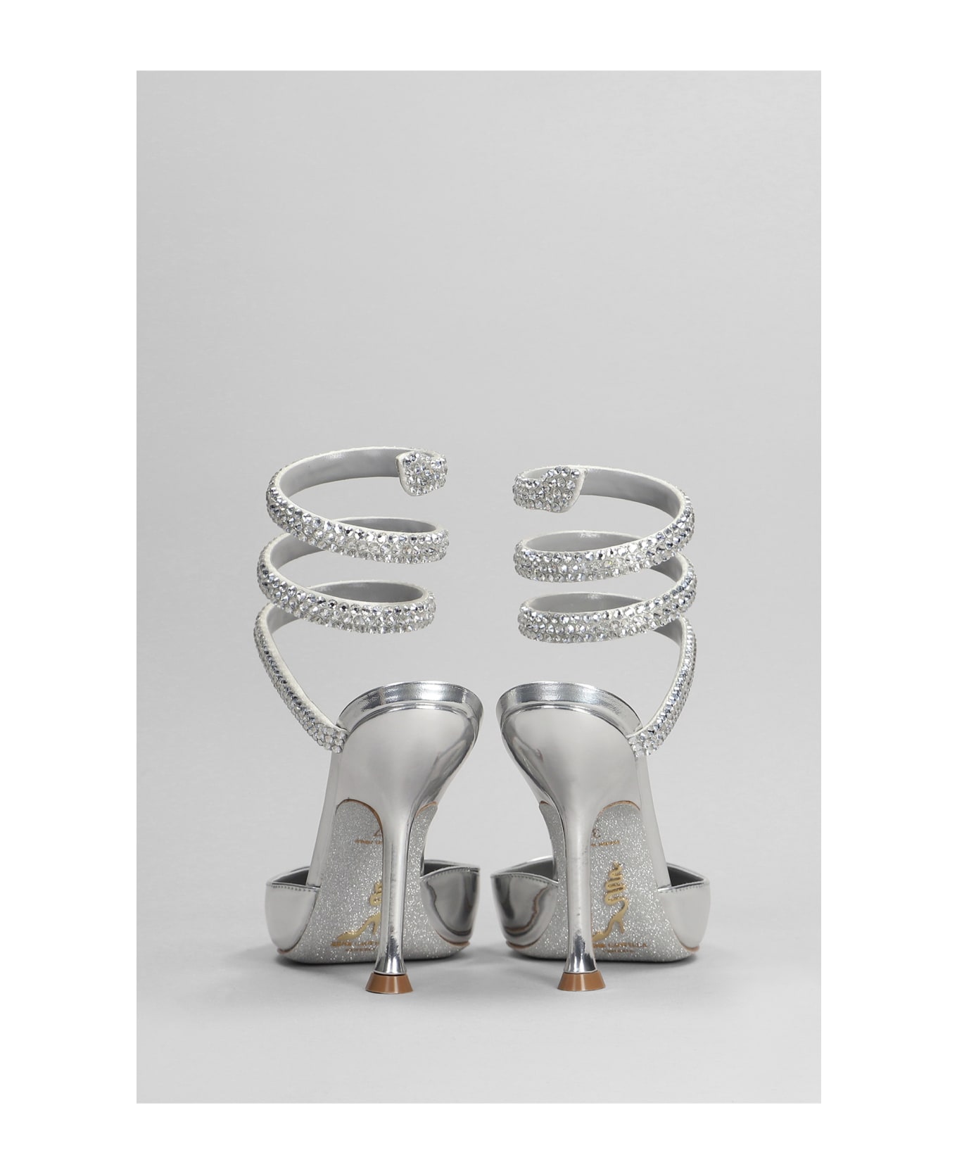 René Caovilla Cleo Pumps In Silver Patent Leather - silver