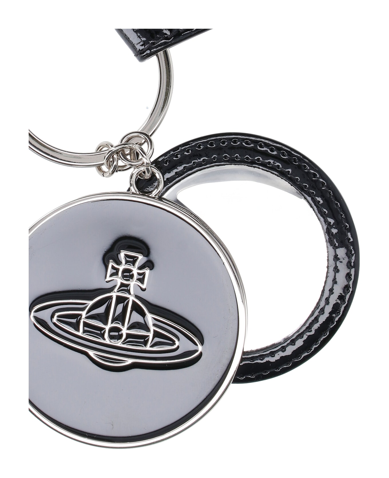 Vivienne Westwood Keyring With "orb" Mirror - Black  