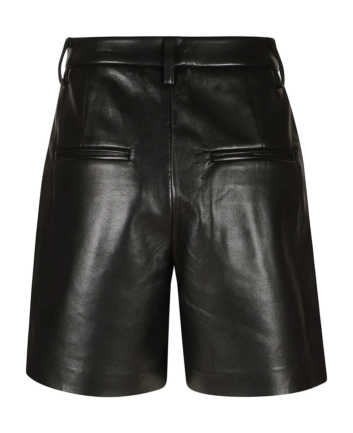 Anine Bing Classic Shiny Leather Shorts - Black ショートパンツ