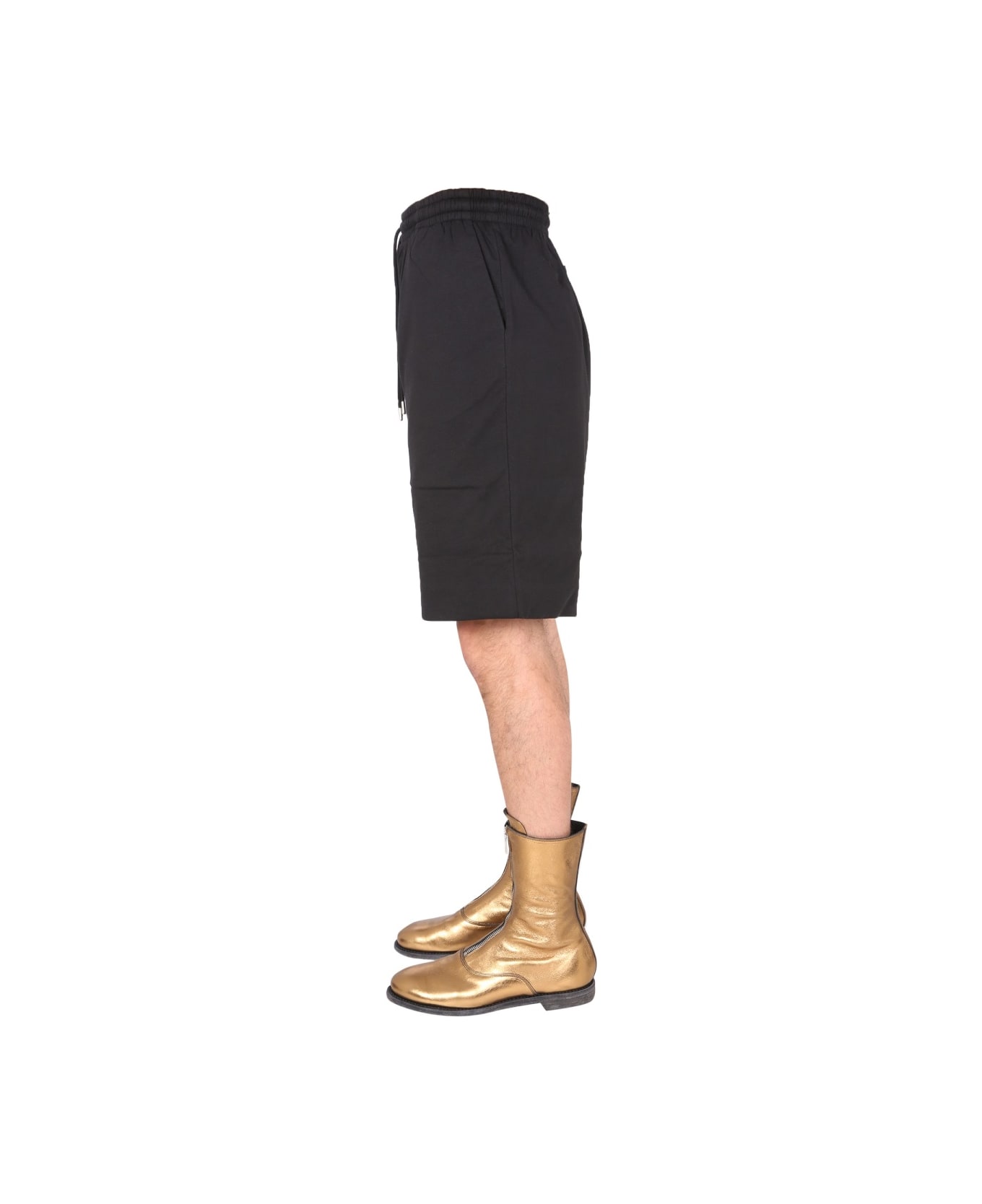 Dries Van Noten Cotton Blend Sweat Shorts - BLACK ショートパンツ