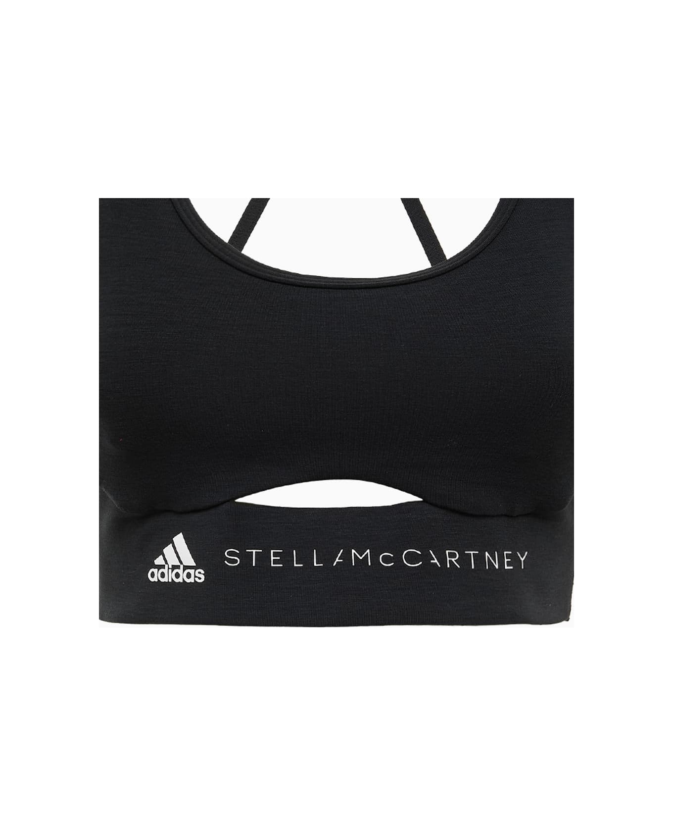Adidas by Stella McCartney Truestrength Yoga Medium Support Sports Bra - BLACK/WHITE