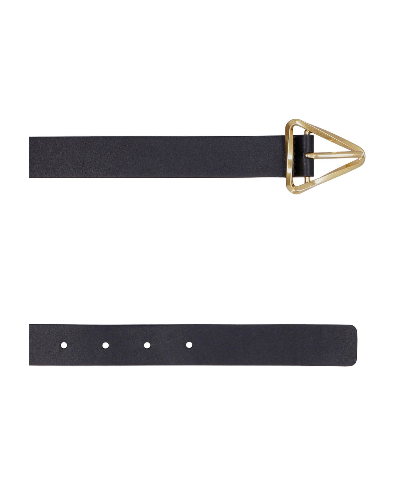 Bottega Veneta Triangle Leather Belt - Black-gold