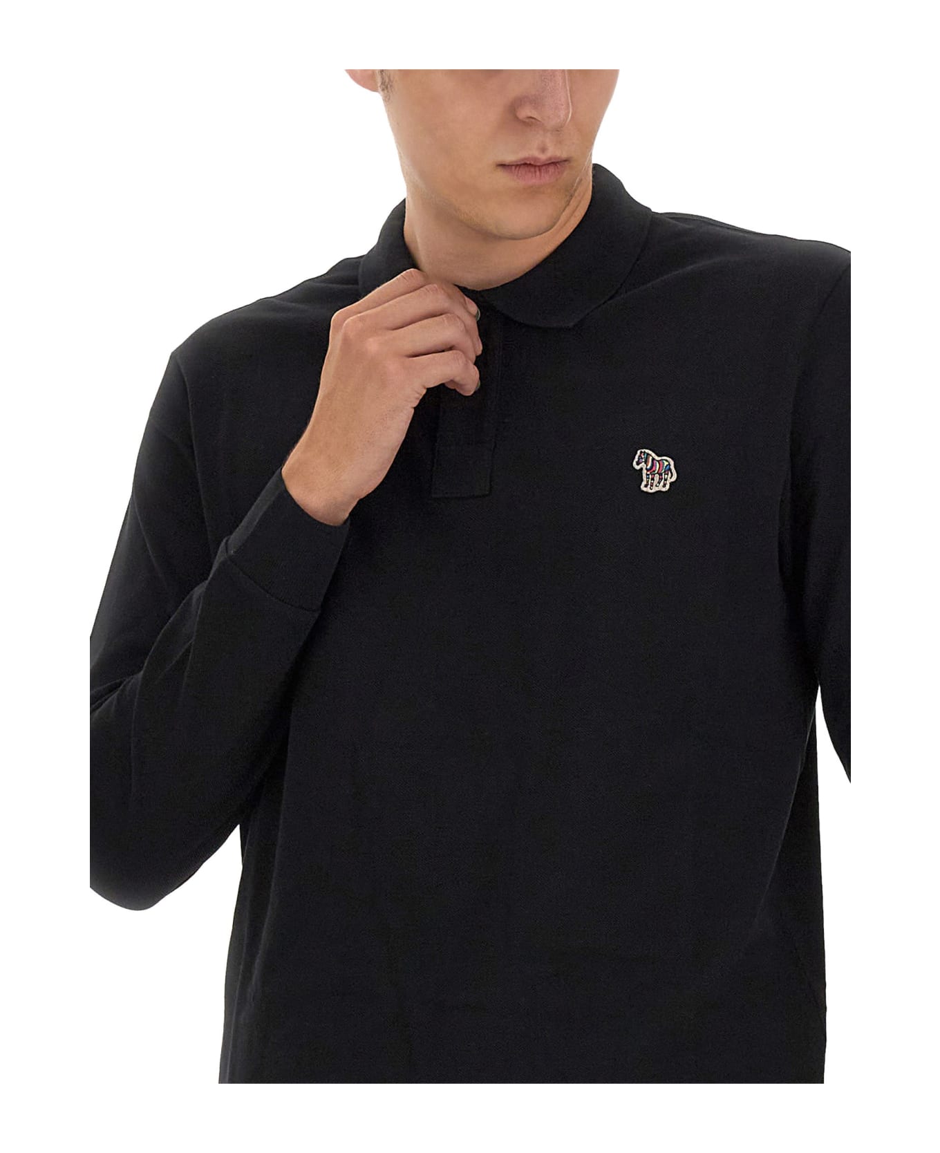 PS by Paul Smith Polo Shirt With Zebra Patch - Nero