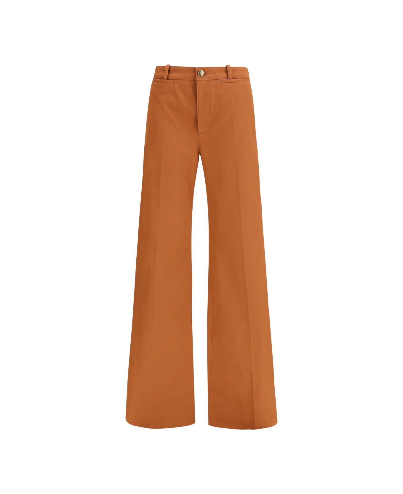 Chloé Canvas Wide-leg Trousers - Marrone chiaro