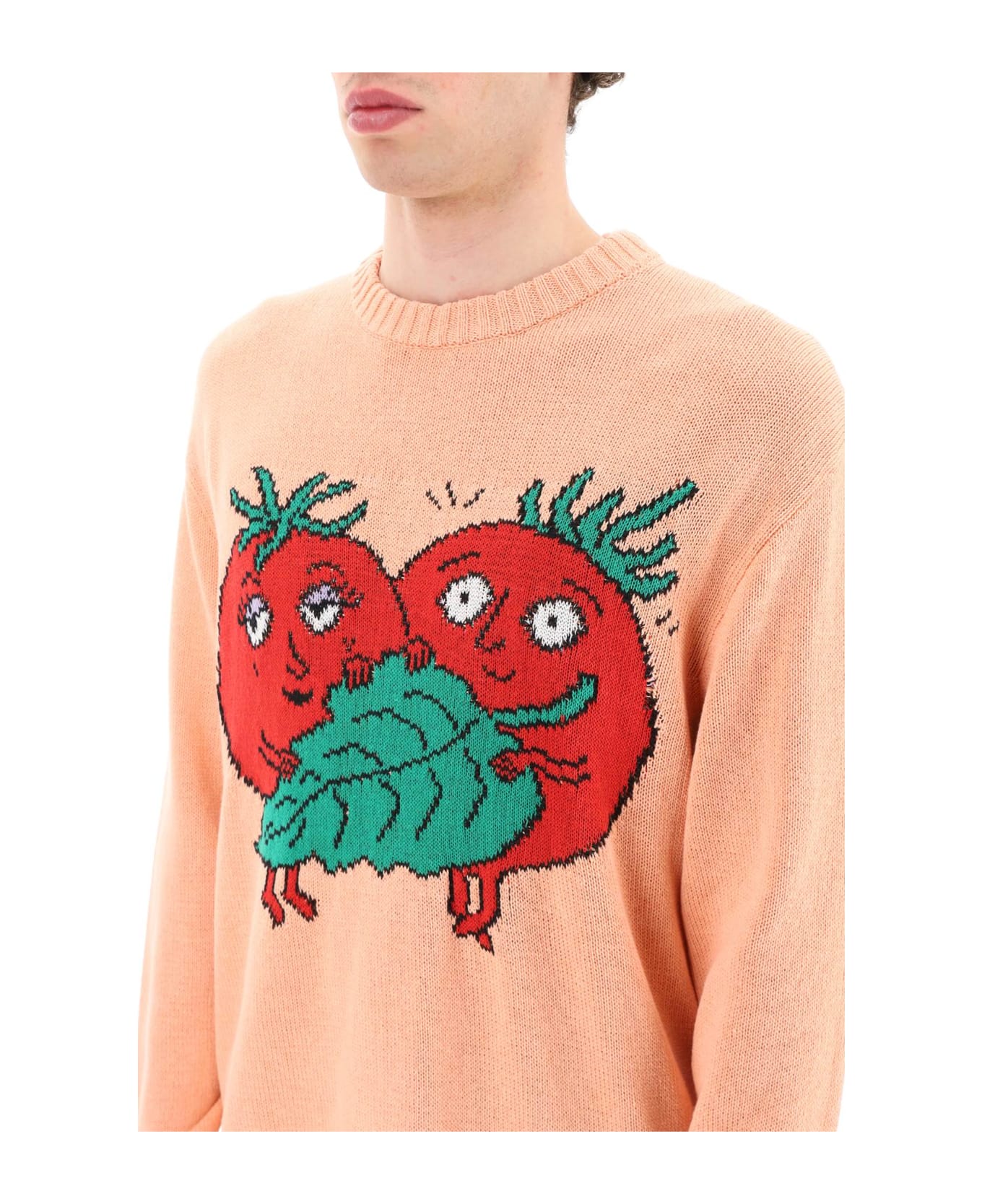 Sky High Farm 'happy Tomatoes' Cotton Sweater - LIGHT PINK (Pink) ニットウェア