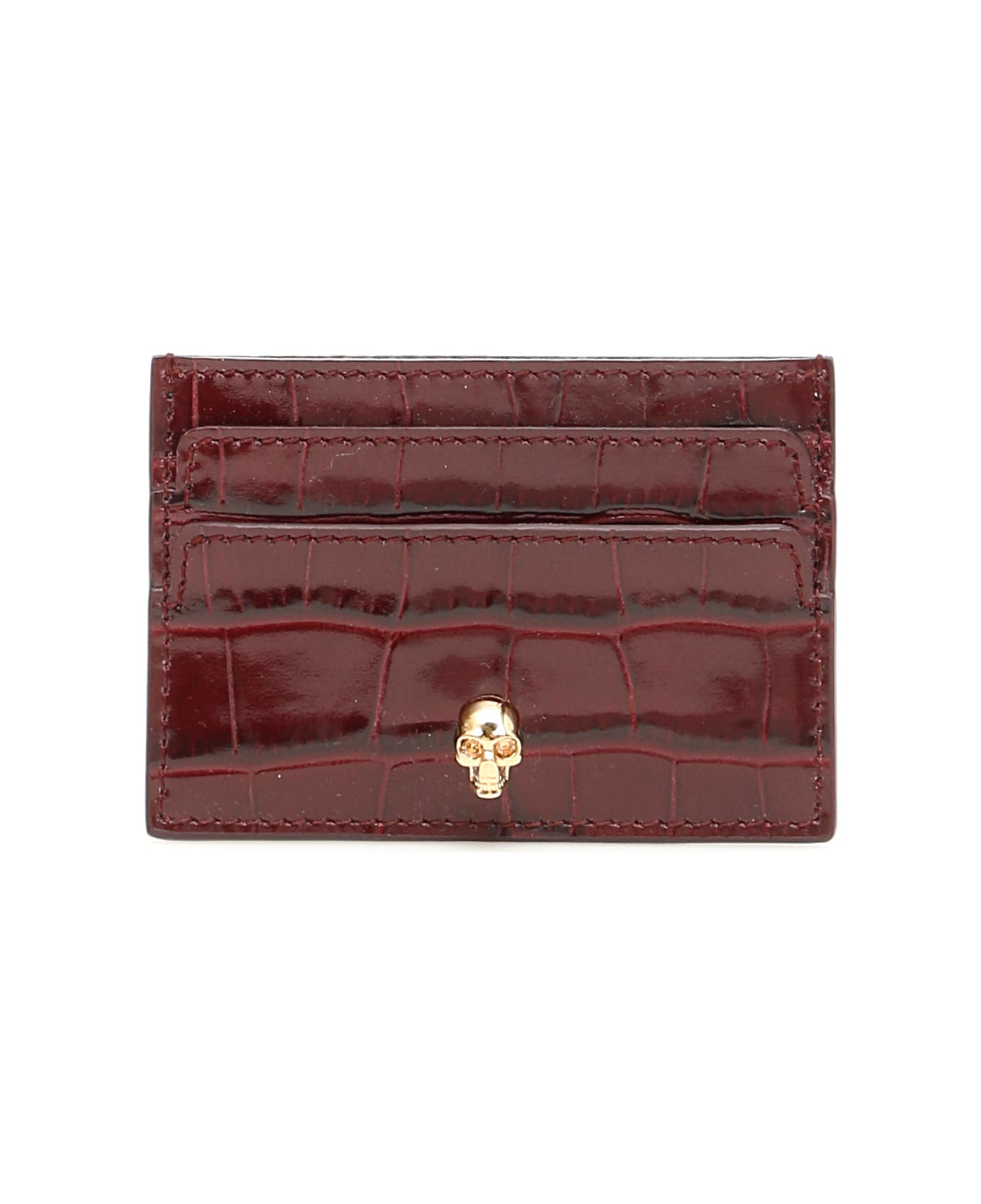 Alexander McQueen Skull Cardholder - VELVET RED (Brown)