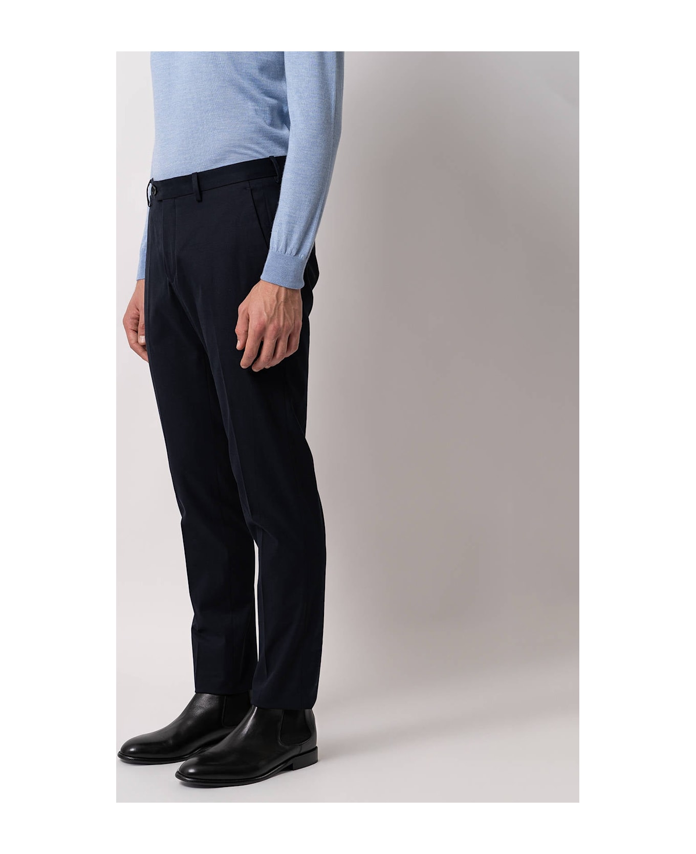 Larusmiani Velvet Trousers Howard Pants - MidnightBlue