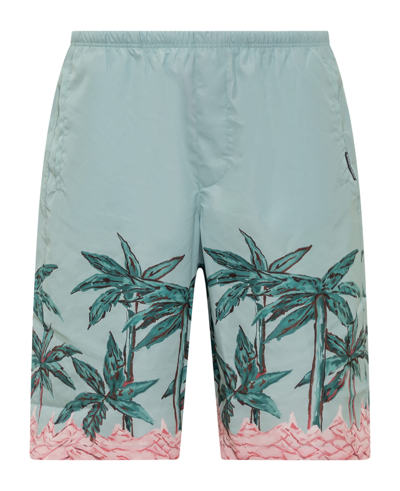 Palm Angels Palm Row Long Swimshorts - LIGHT BLUE スイムトランクス