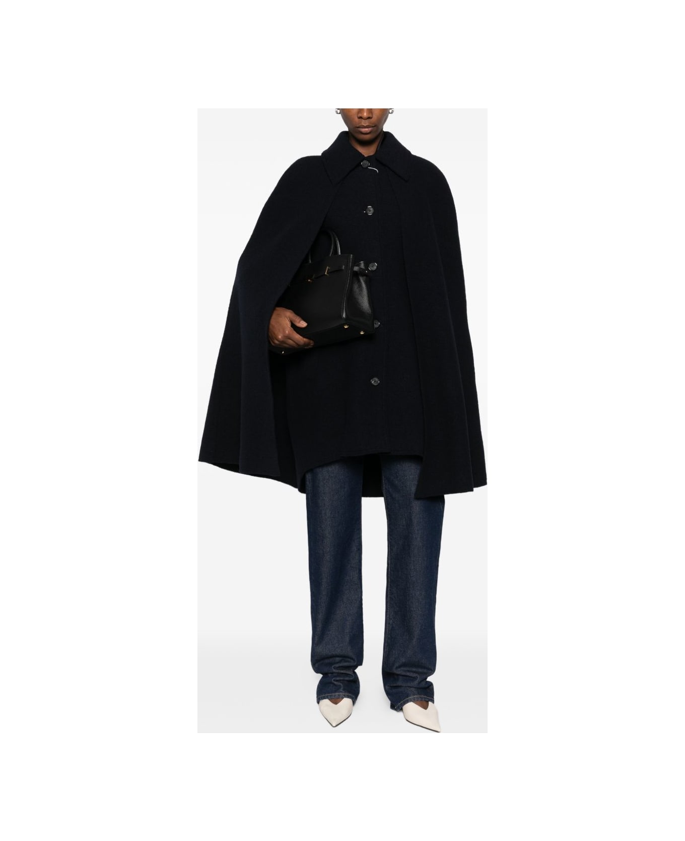 Totême Wool Cape Coat - Blue