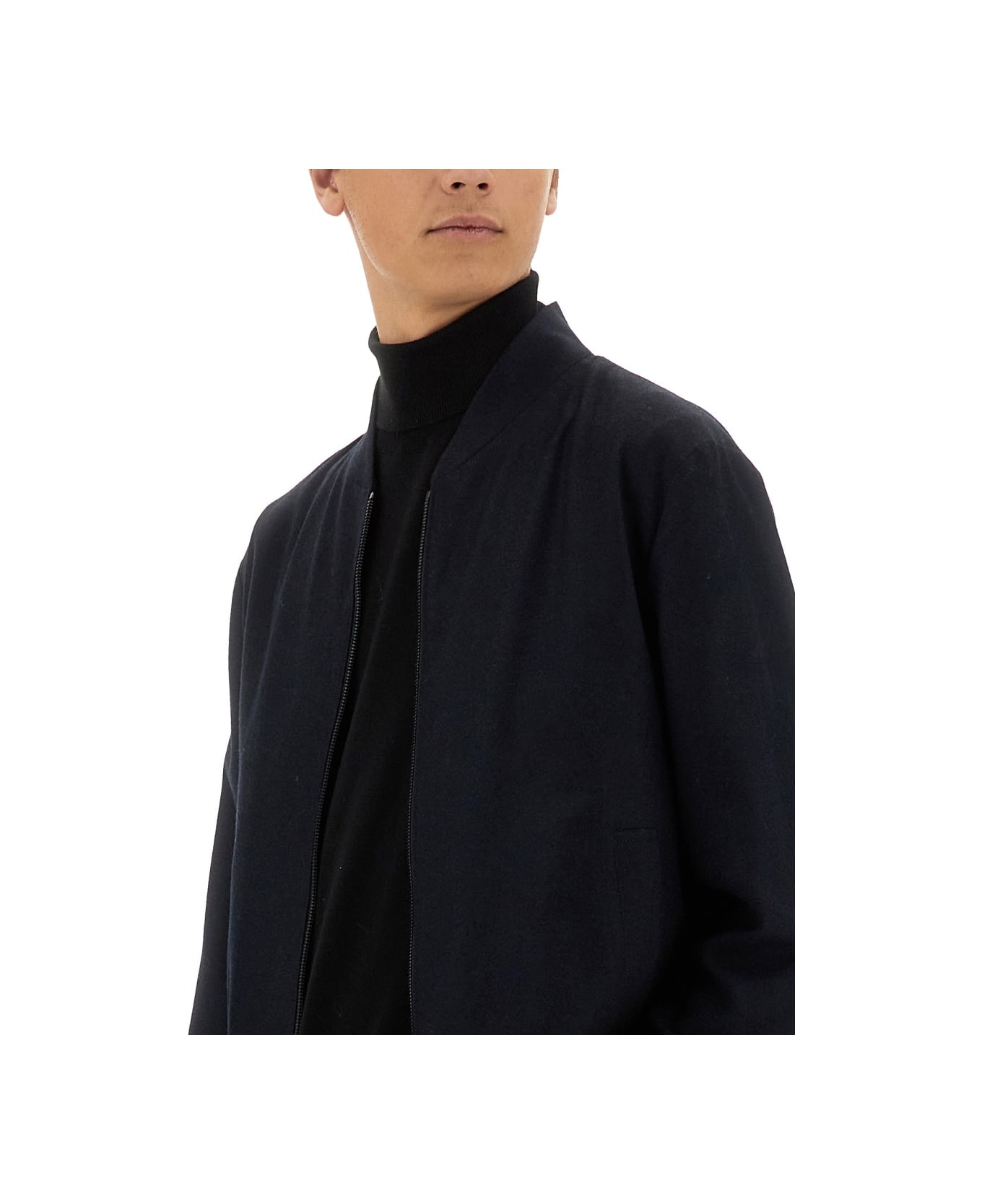 Zegna Wool Bomber. - BLACK