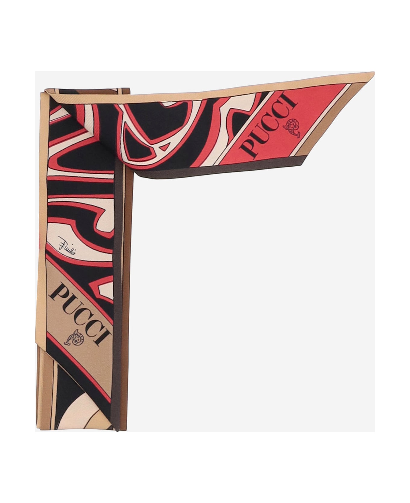 Pucci Printed Silk Scarf - Brown