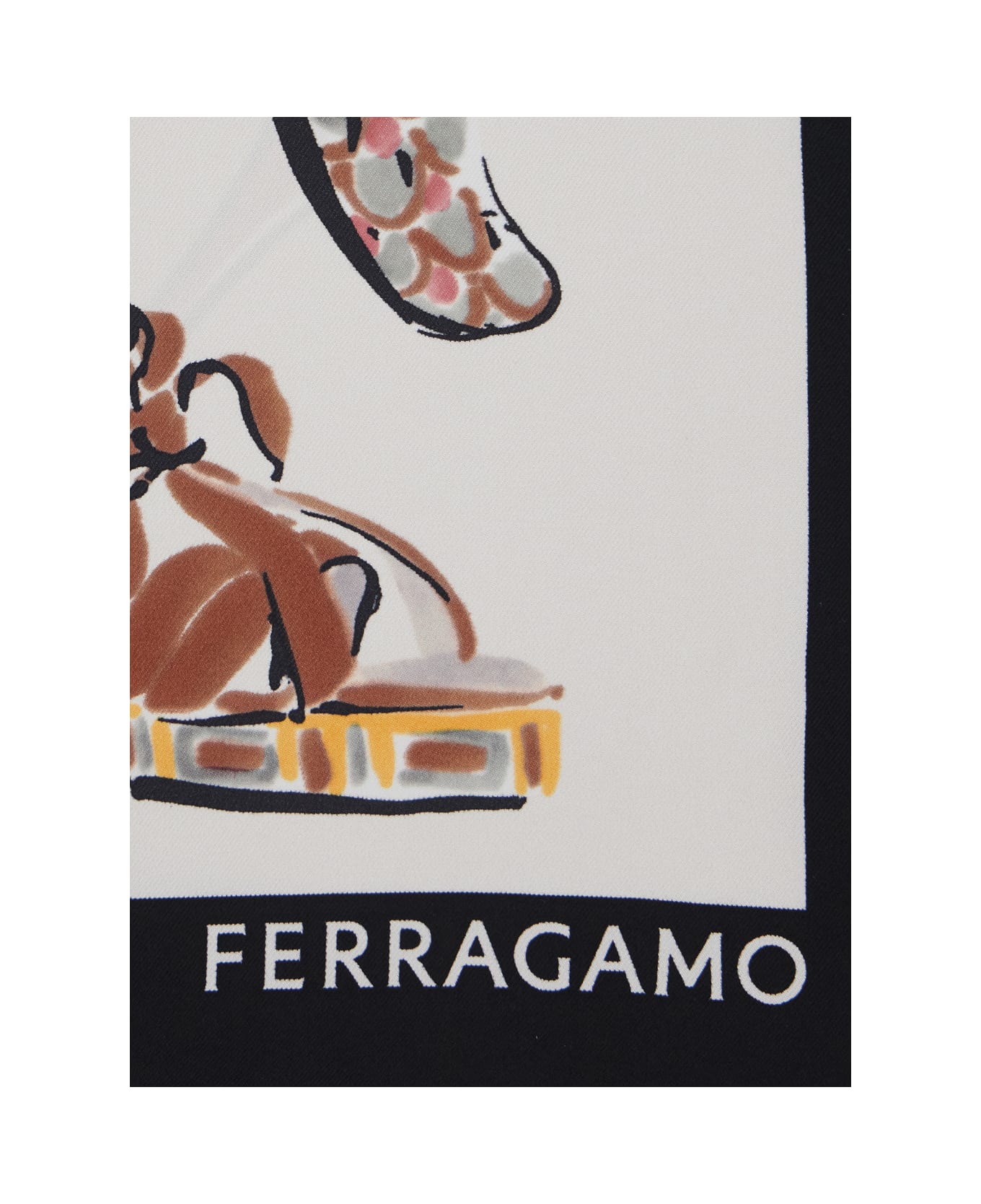 Ferragamo Multicolor Scarf With All-over Print And Logo Lettering In Silk Woman - Multicolor