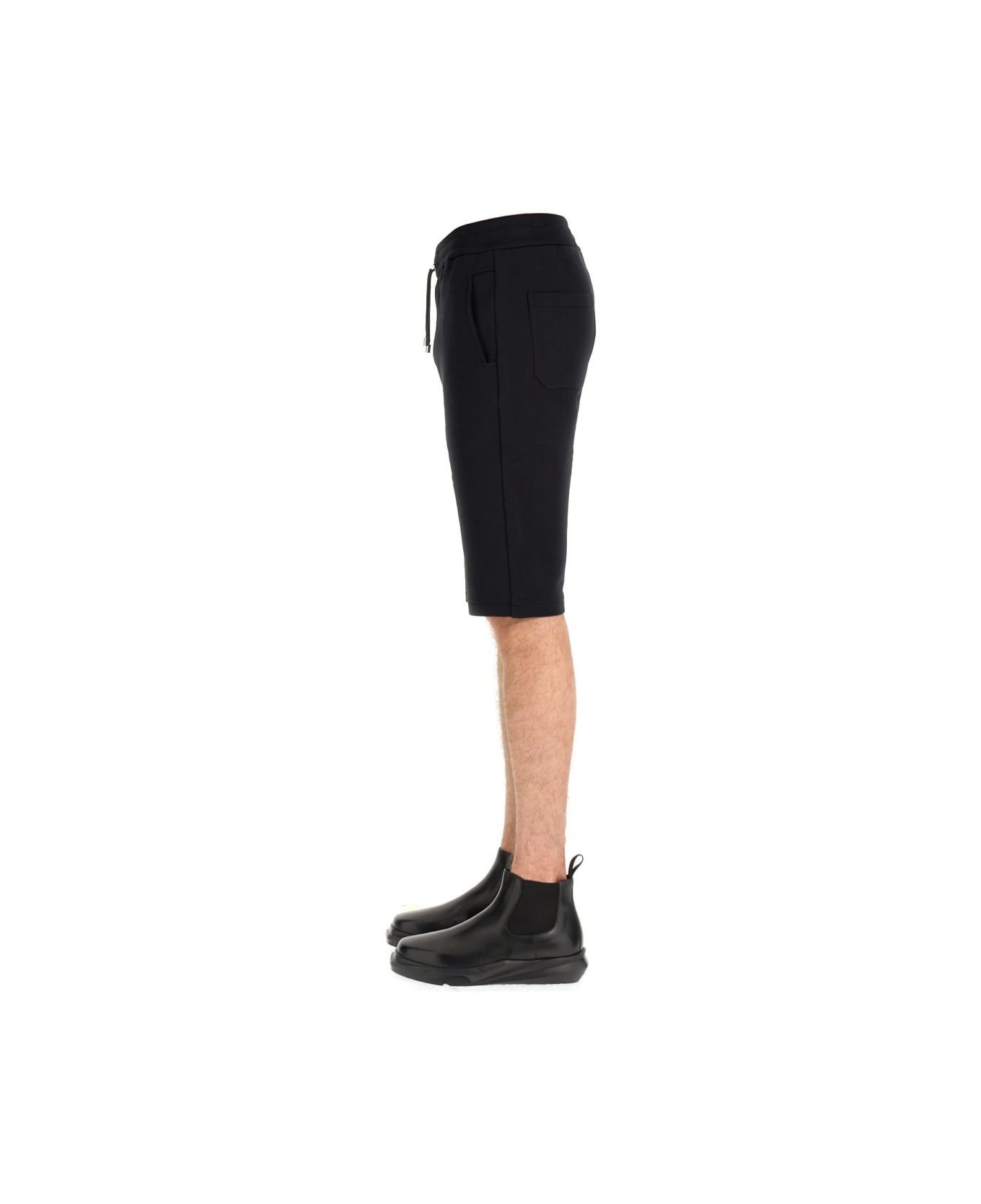 Balmain Flocked Logo Shorts - BLACK ショートパンツ