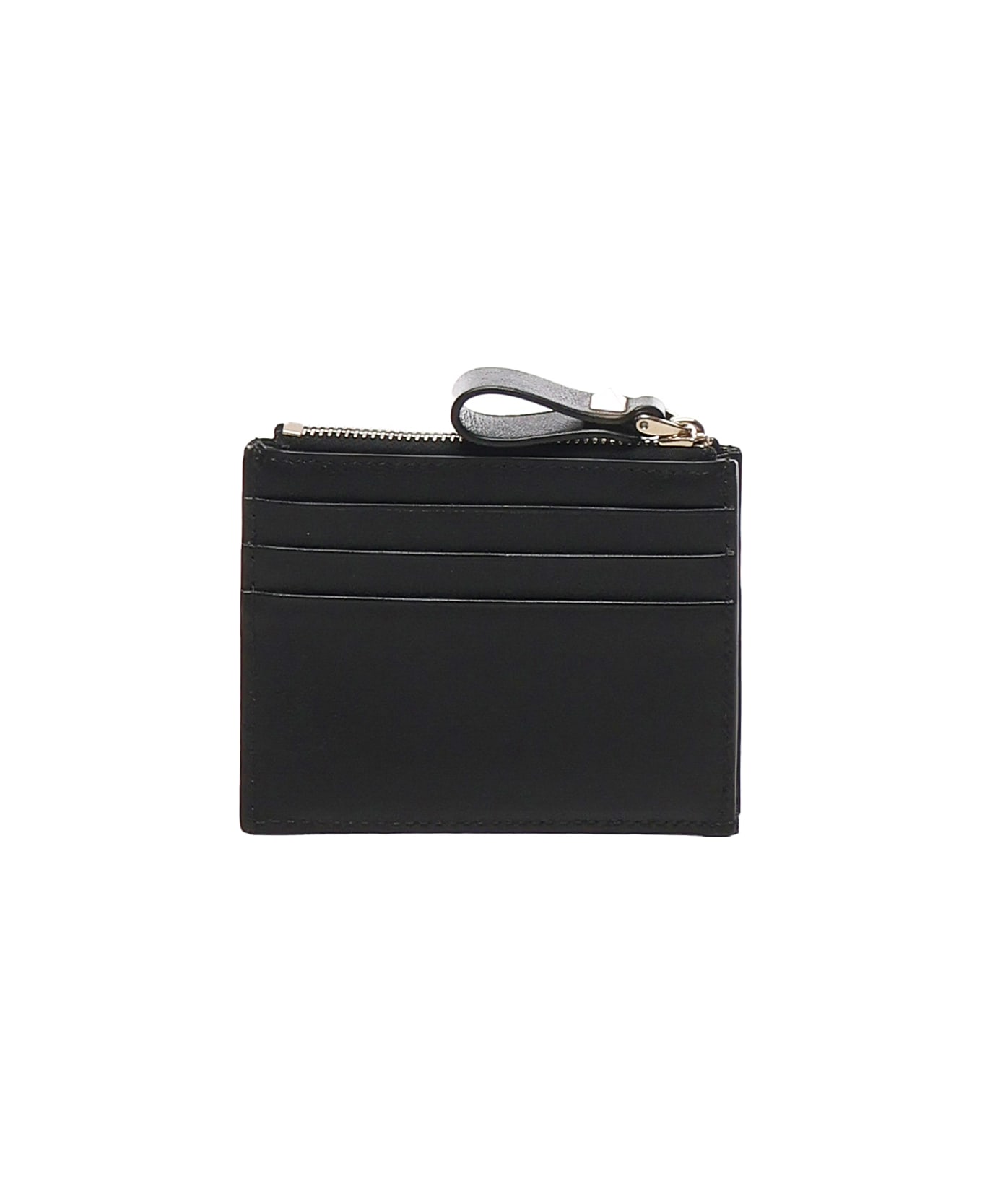 Valentino Garavani Rockstud Zip Around Card Holder - Black