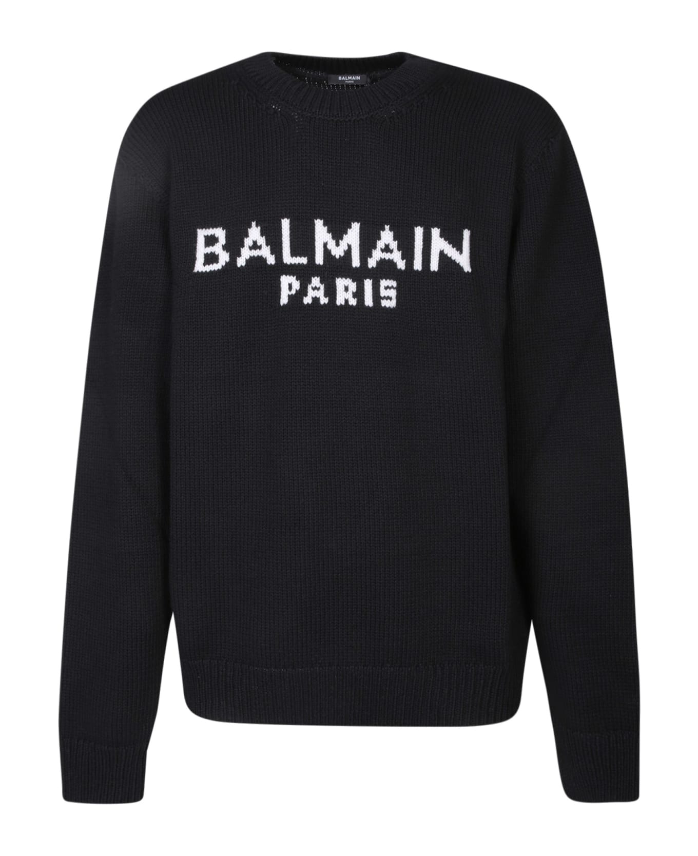 Balmain Black Logo Sweater - Black フリース