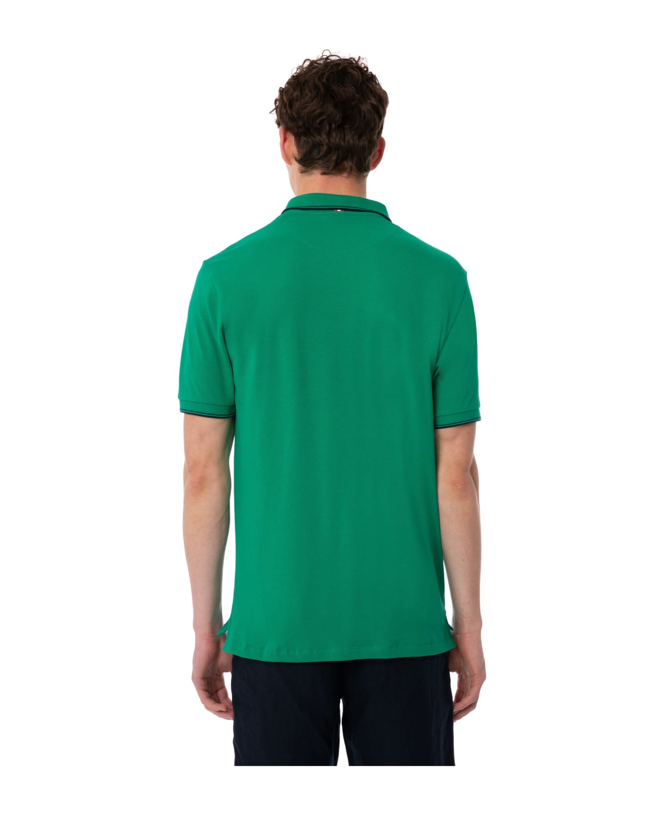 MC2 Saint Barth Green Piquet Polo With St. Barth Logo - GREEN