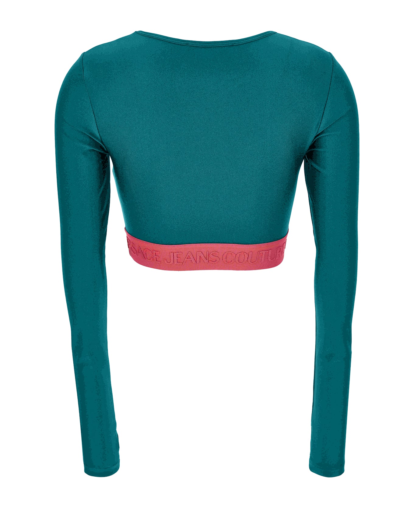 Versace Jeans Couture Crop Top With Long Sleeves - Blue