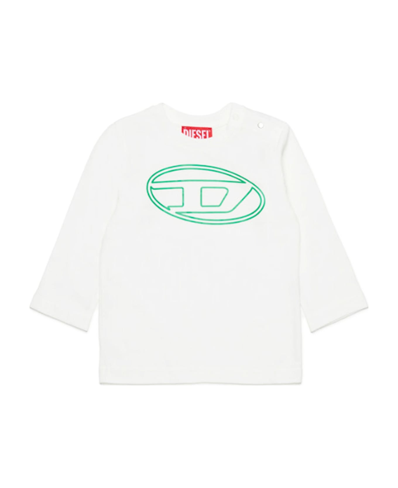 Diesel White T-shirt For Baby Boy With Logo - White