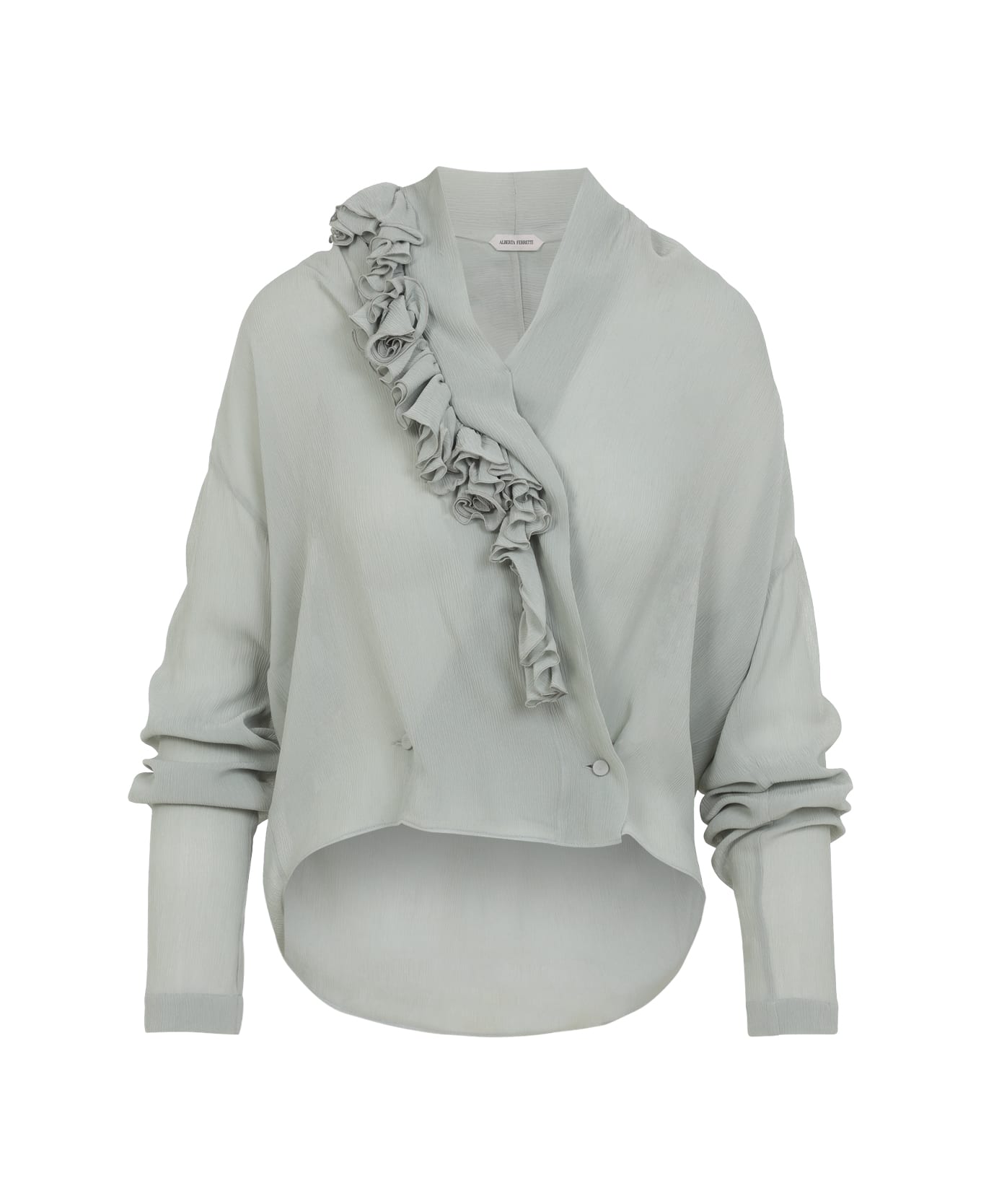 Alberta Ferretti Creponne Blouse - Ghiaccio
