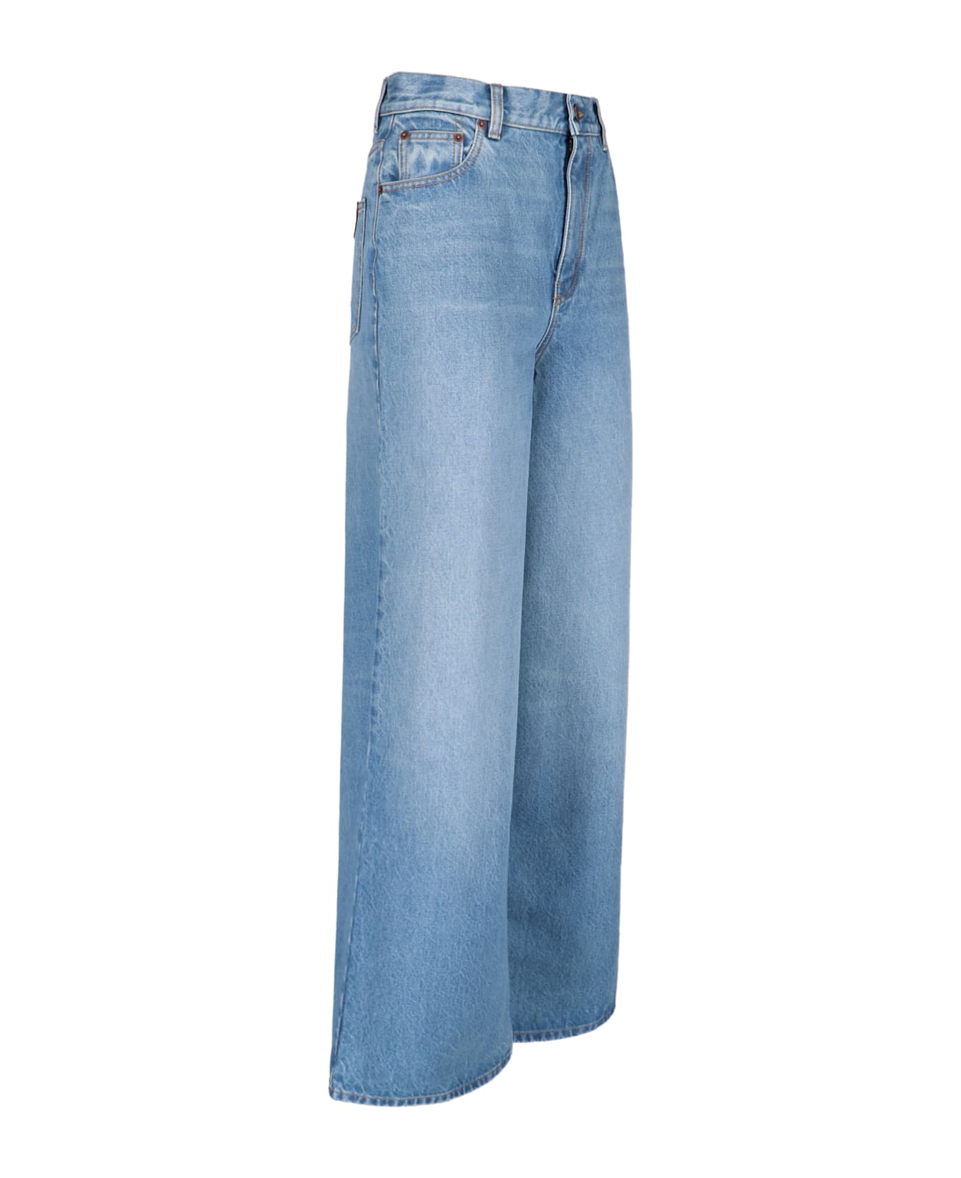 Chloé Logo Palazzo Jeans - Light Blue