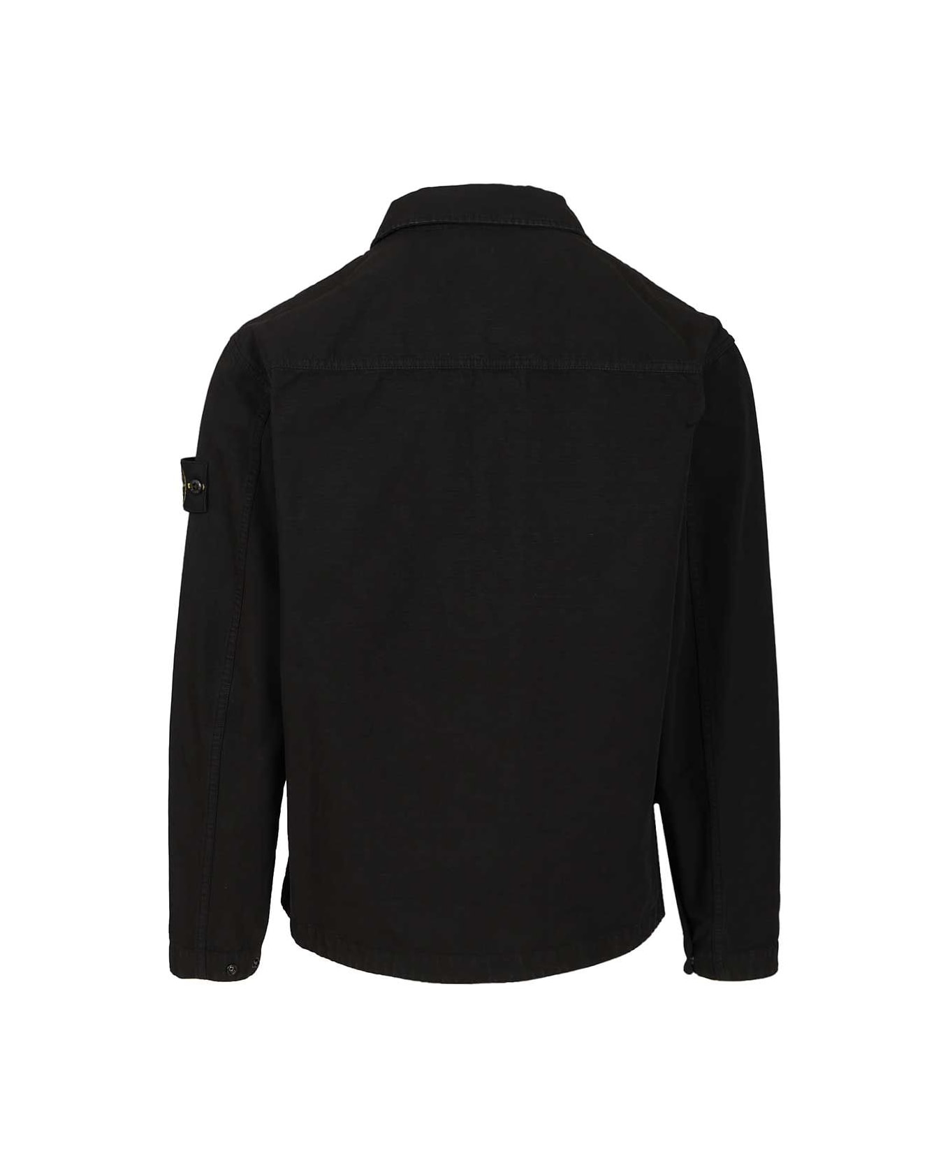 Stone Island Organic Cotton Ripstop, Garment Dyed - BLACK