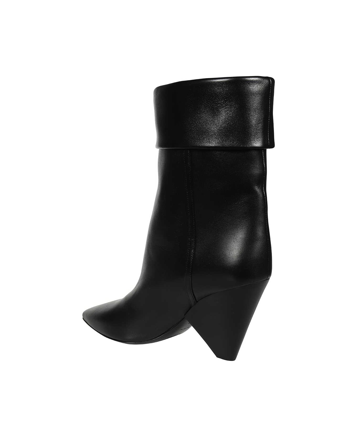 Saint Laurent Leather Ankle Boots - black