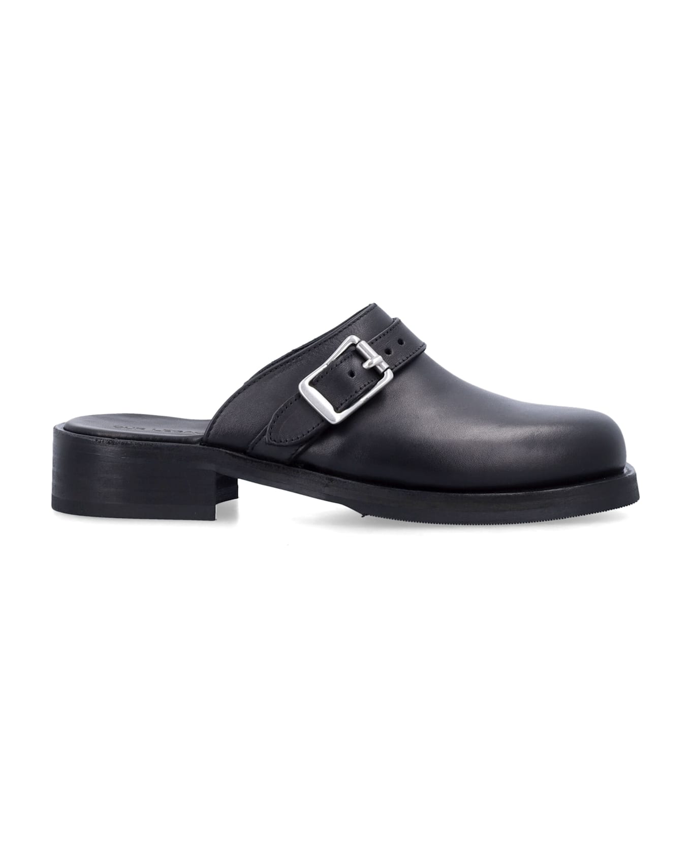 Our Legacy Camion Leather Mule With Buckle - BLACK