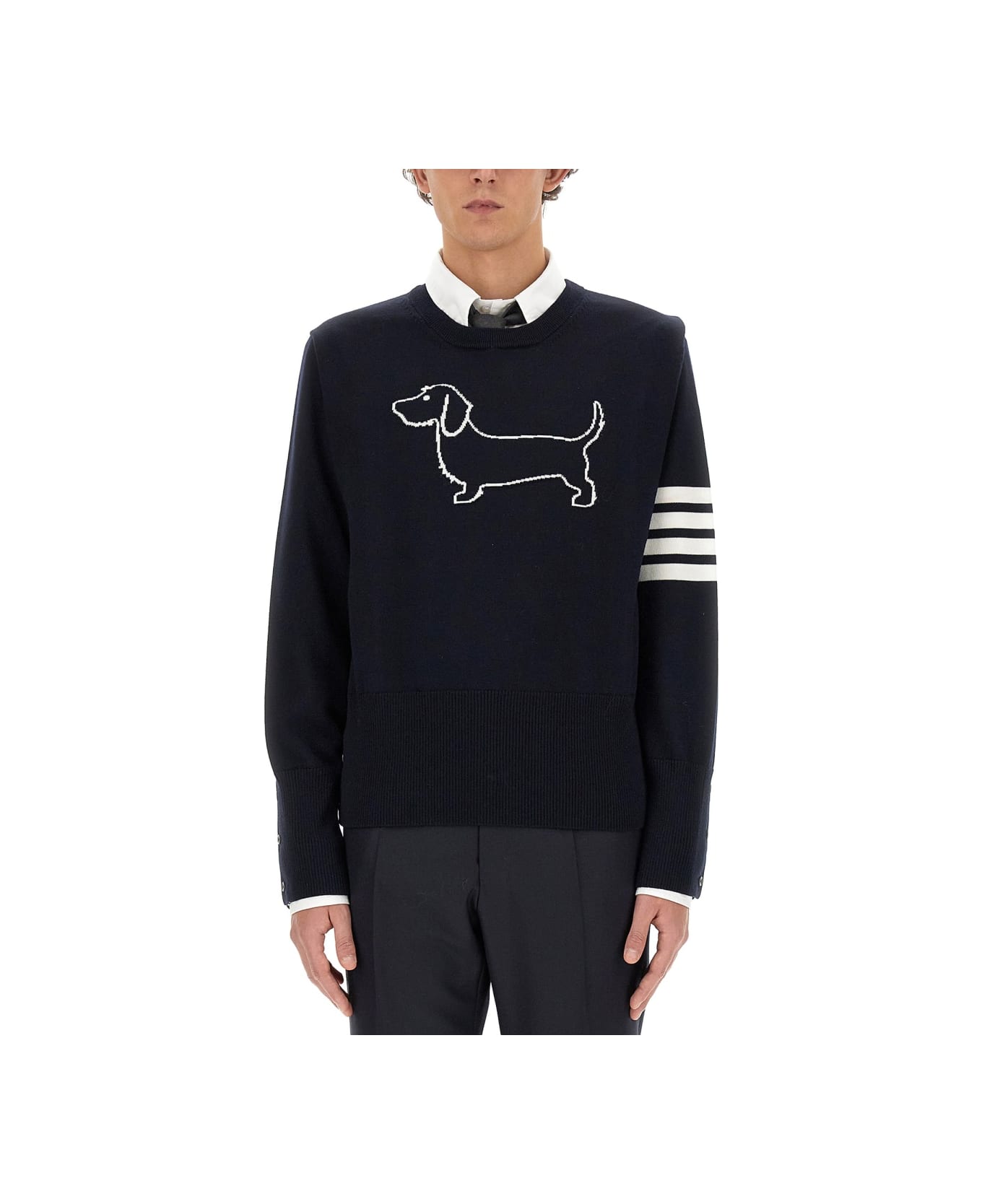 Thom Browne Jersey 'hector' - BLUE フリース