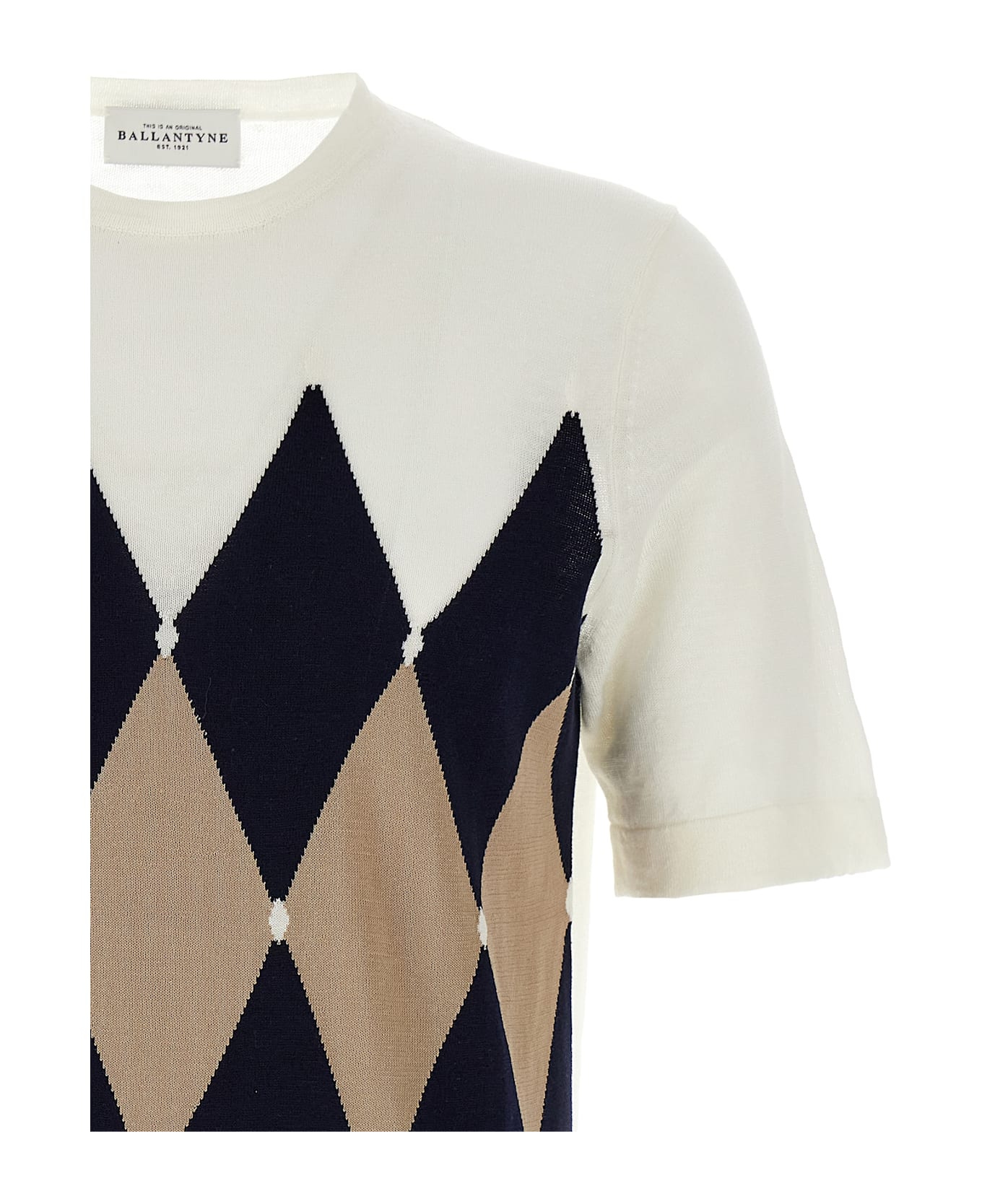 Ballantyne 
argyle
 T-shirt - White