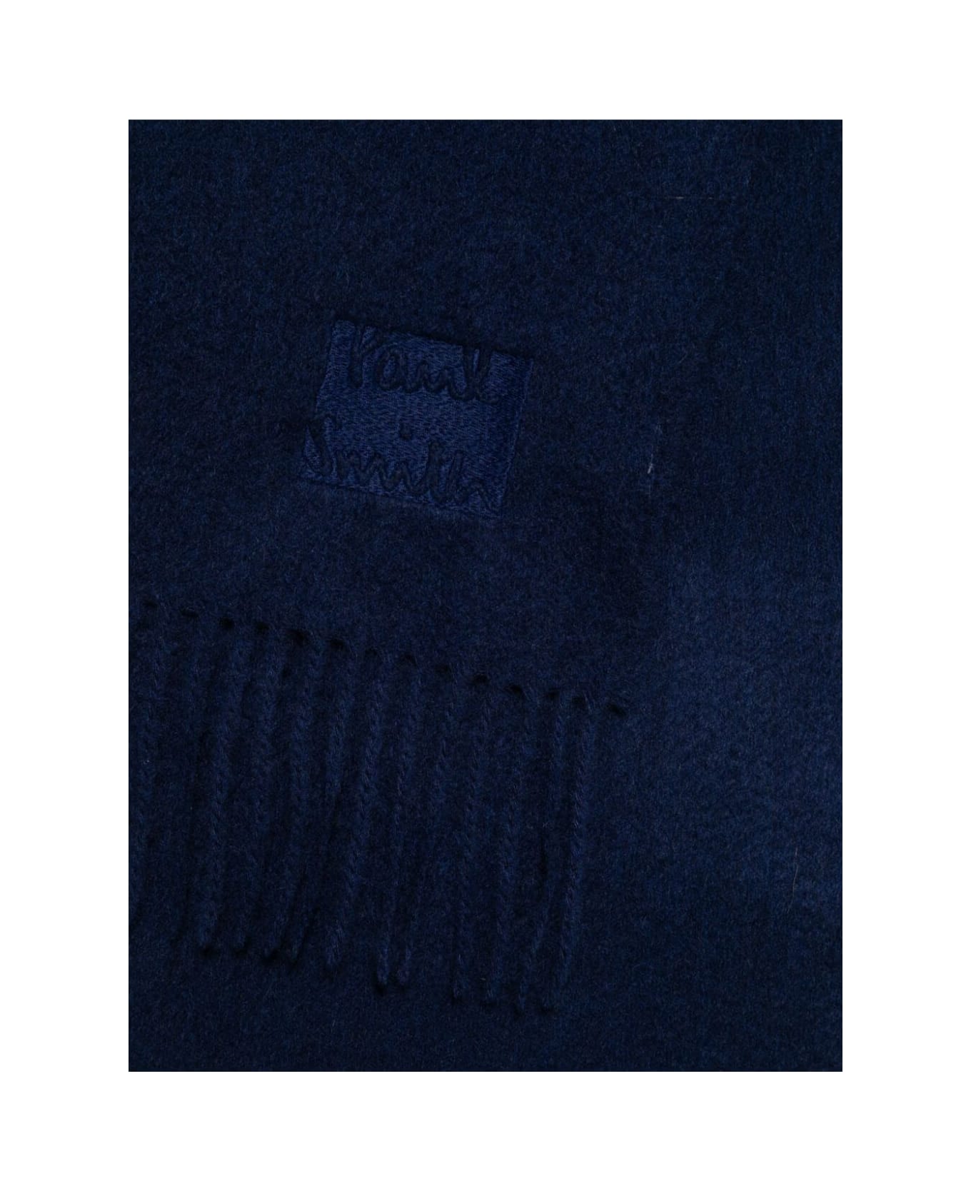 Paul Smith Men Scarf Cashmere Logo - Navy