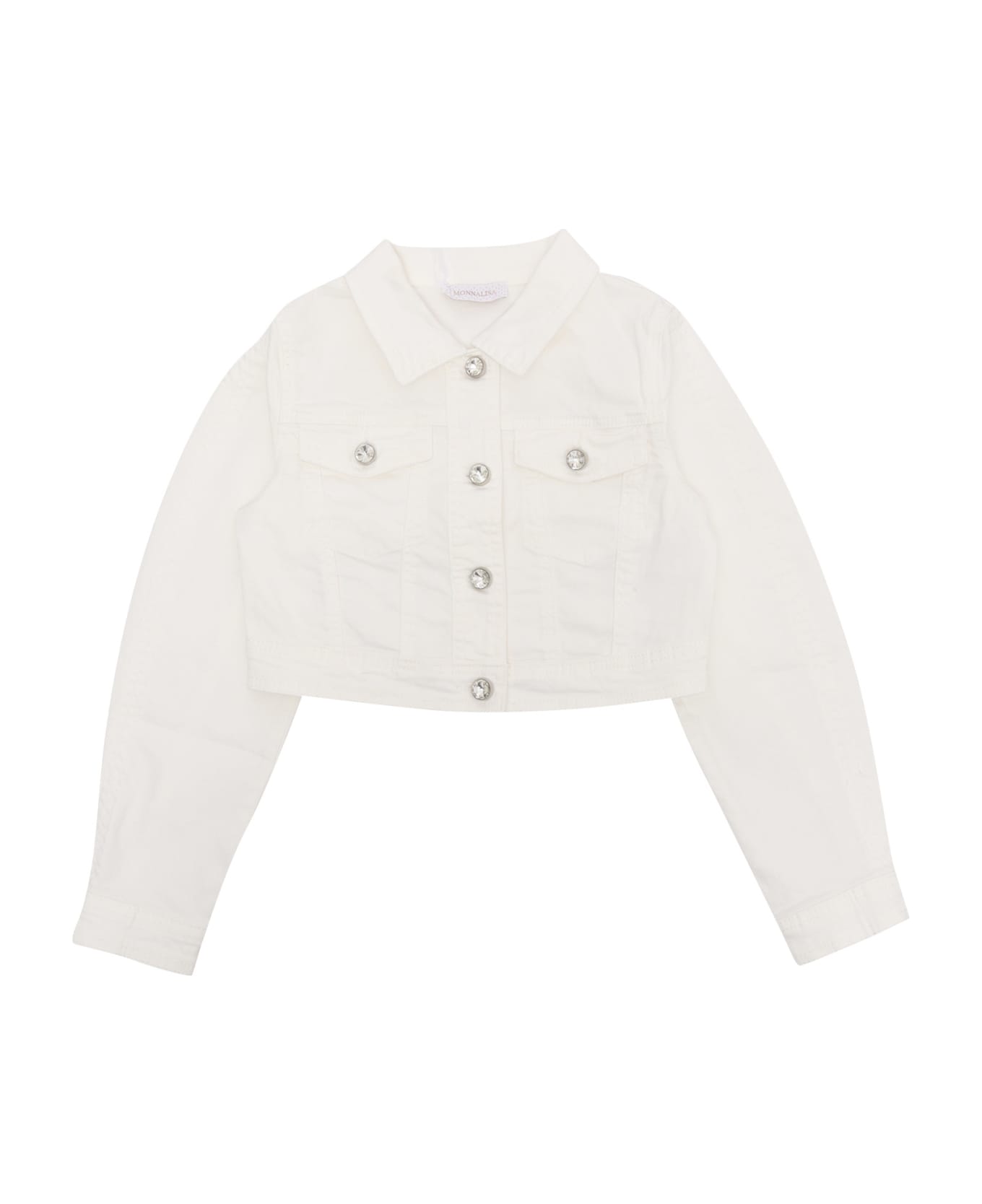 Monnalisa White Denim Jacket - WHITE