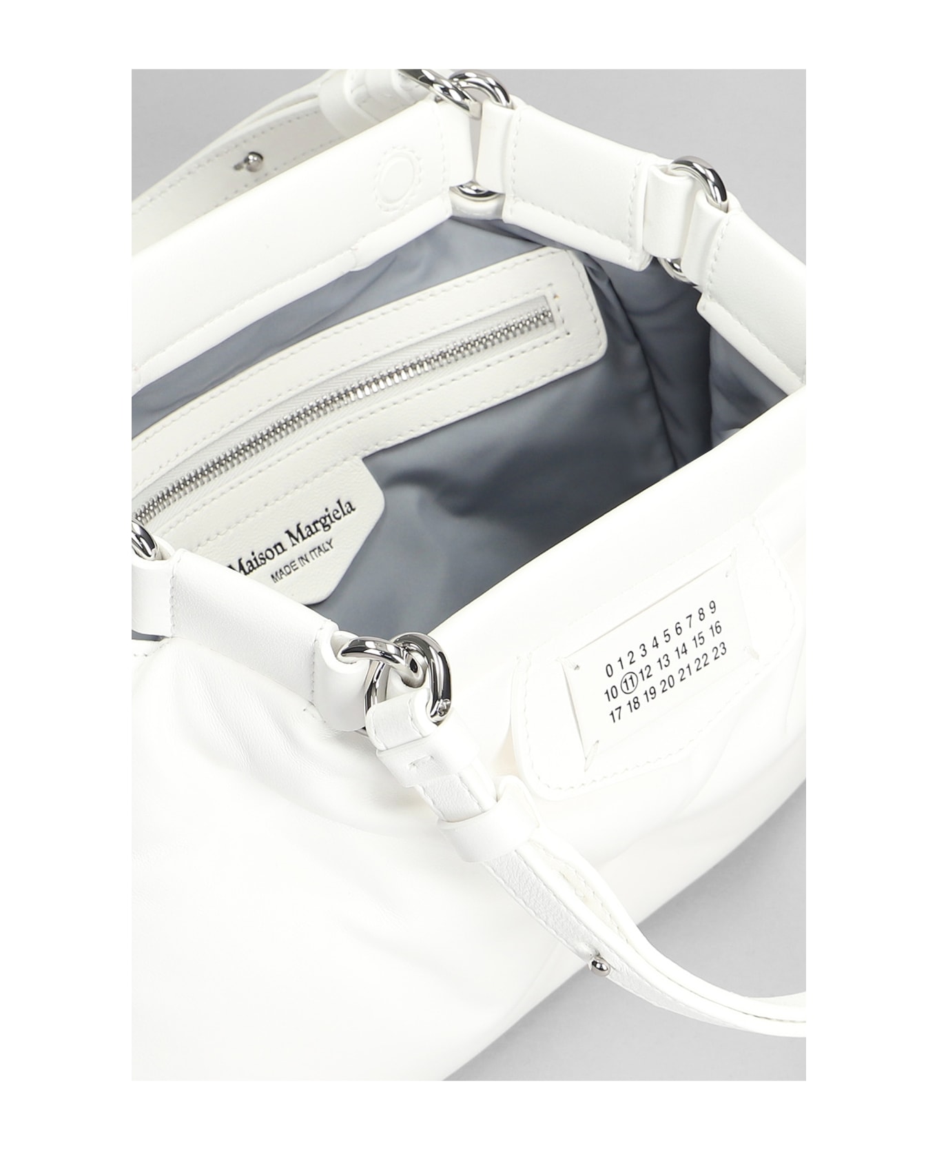 Maison Margiela Glam Slam Hand Bag In White Leather - white