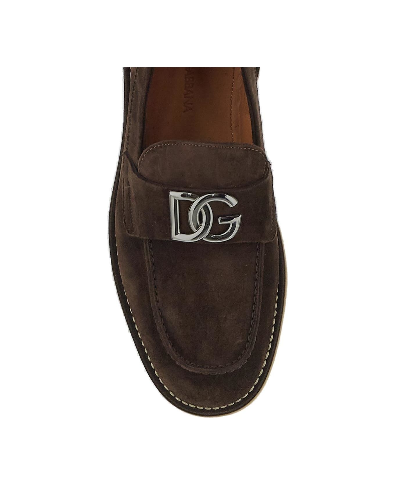 Dolce & Gabbana Logo Loafer - Brown